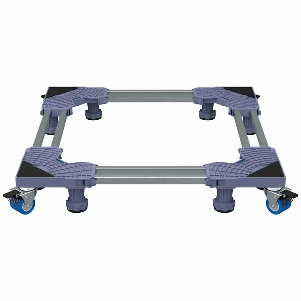 Base para lavadora gris, 67 x 67 x 12 cm, acero inoxidable con ruedas extensibles, 350 kg de carga, accesorio de lavadora para accesorios de secadora en interiores