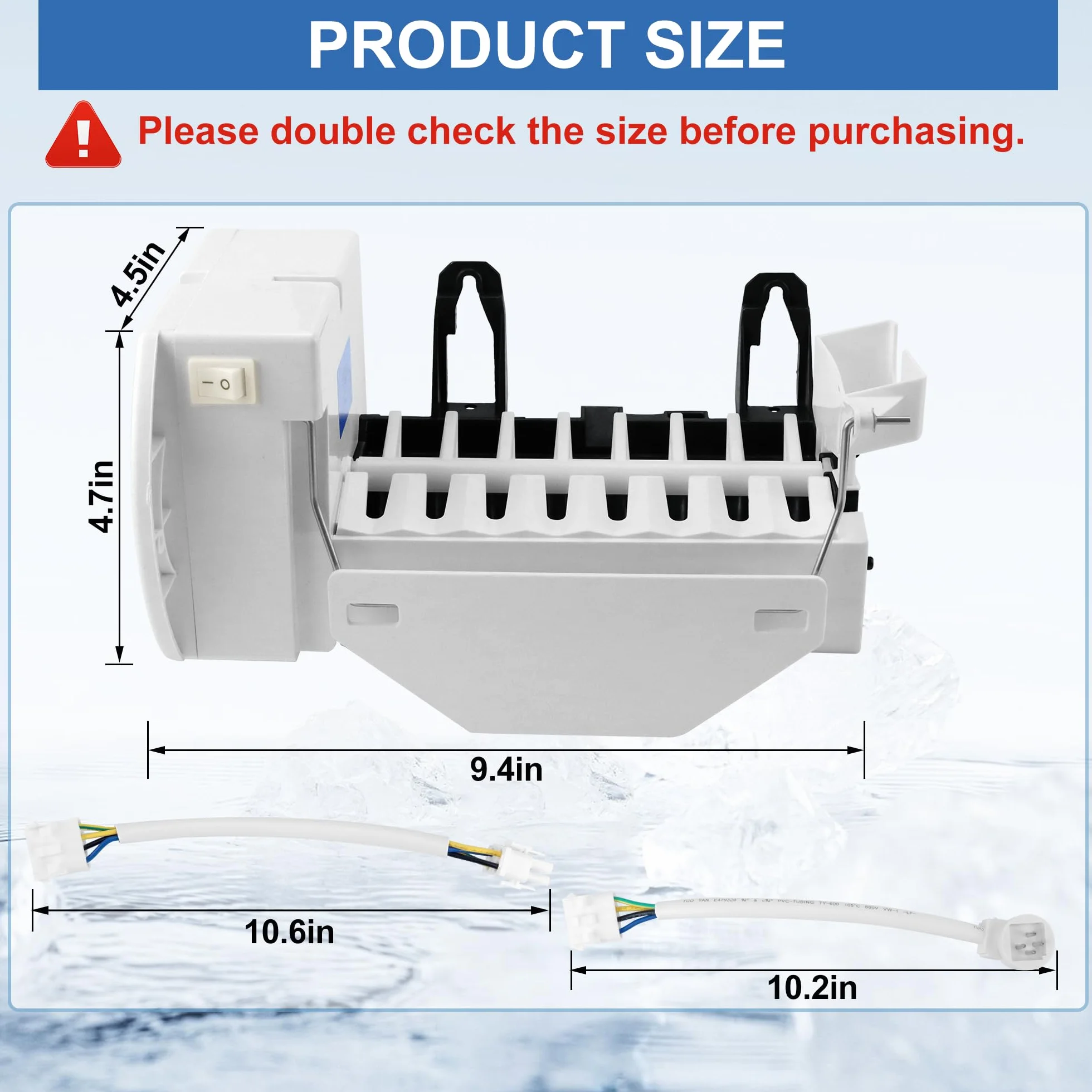 WR30X10012 WR30x10093 Kit de máquina de hielo de repuesto para G.E Hot.Point Ken. Más refrigeradores GSS20IEMDWW GSS25JFMDWW, reemplaza WR30X10061 por TOMOON