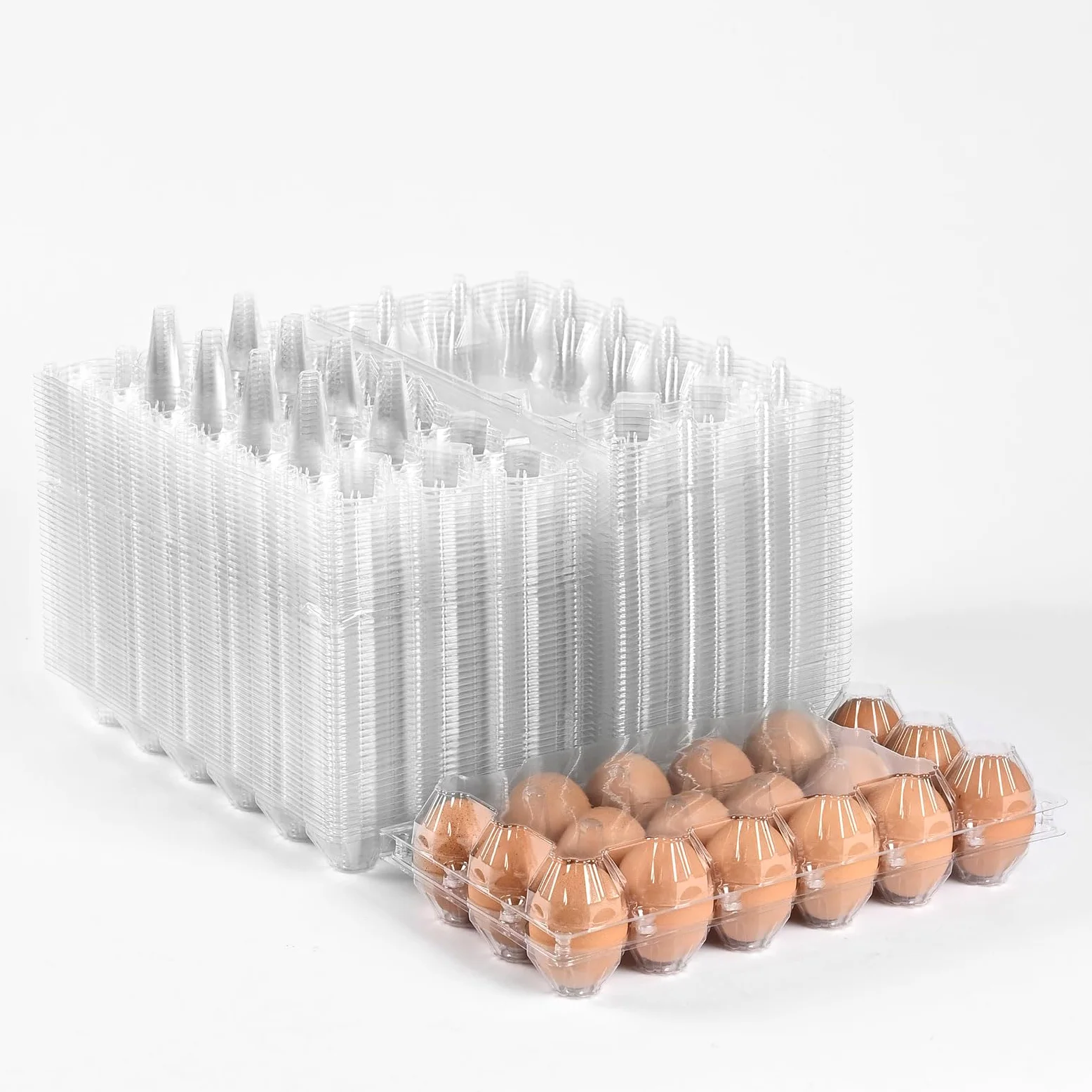 Cajas de huevos transparentes, contenedor de plástico para huevos, bandeja de huevos para refrigerador, almacenamiento de huevos de granja, cesta de huevos de granja de pollo, estante de