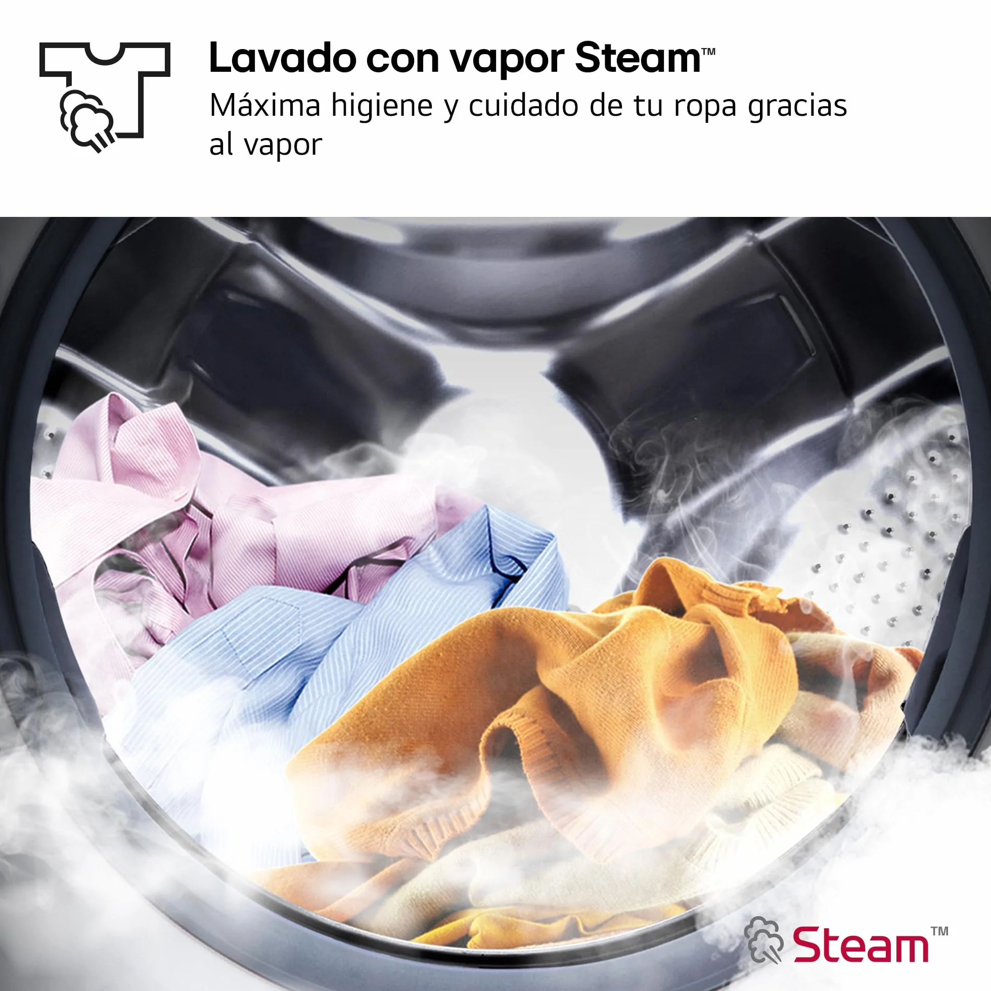 LG F4WR5010A6W - Lavadora Inteligente, 10kg, AI Direct Drive, 1400rpm, Vapor Steam, Clasificación A, Serie 500, Color Blanco