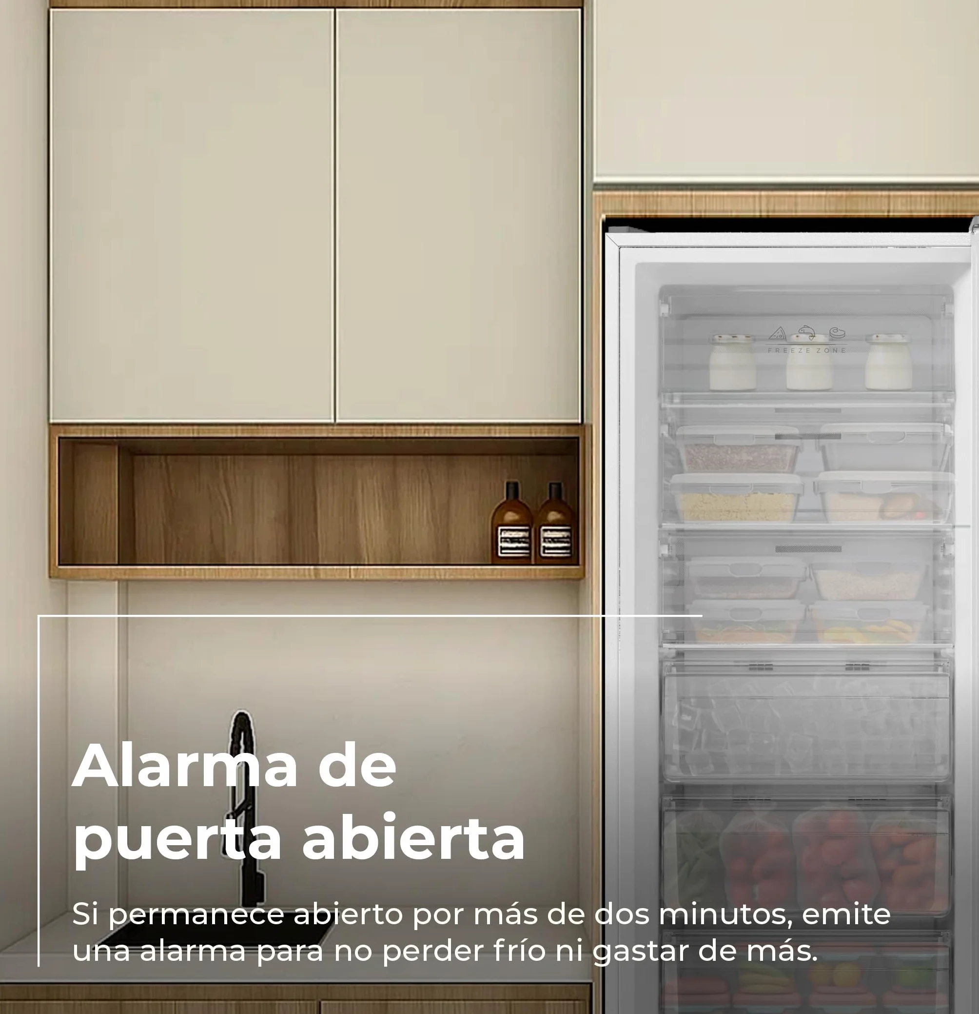 EVVO Congelador Vertical ICE 273 - Arcón Congelador Convertible a Frigorífico, 185cm de Altura, Capacidad de 273 Litros, Alarma Puerta Abierta, Puerta Reversible, Display Frontal, Acabado Blanco