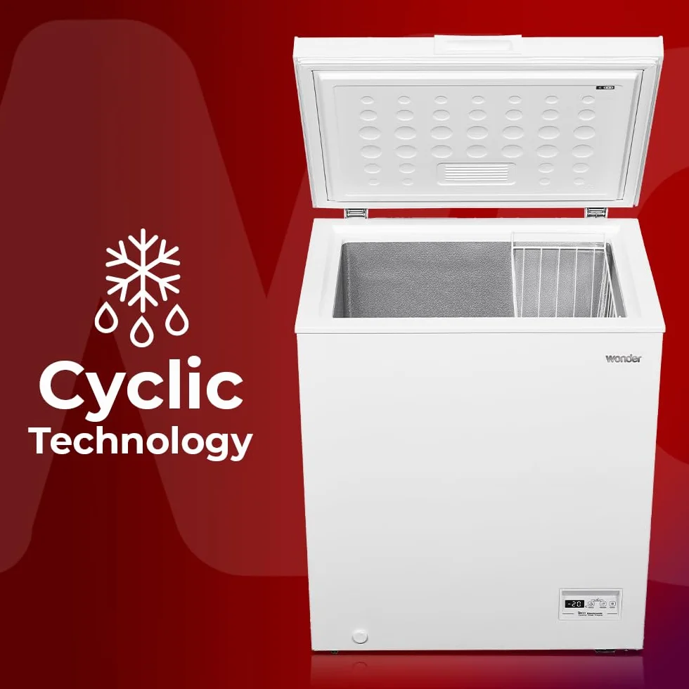 Wonder Congelador Horizontal Blanco WCH1501EDC. Capacidad 142 Litros, Dual Cooling, 1 Cesta, Bajo Nivel Sonoro, Eficiencia Energética Clase E