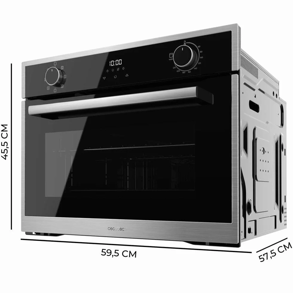Cecotec Horno Integrable 45cm Alto Multifunción Bolero Hexa M224500 Edge A 2600W 53L 7 Funciones Grill Convección Vapor