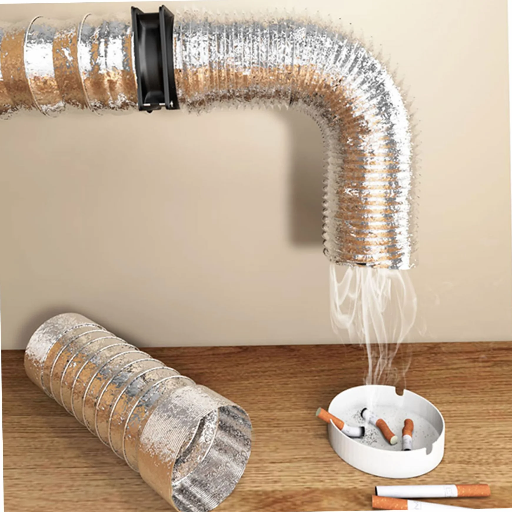 Extractor de aire portátil con manguera de conducto de 3.3 ft ventilador de ventilación ajustable USB potente ventilador de escape de motor sin escobillas de 5 V 2 A para cocina y baño