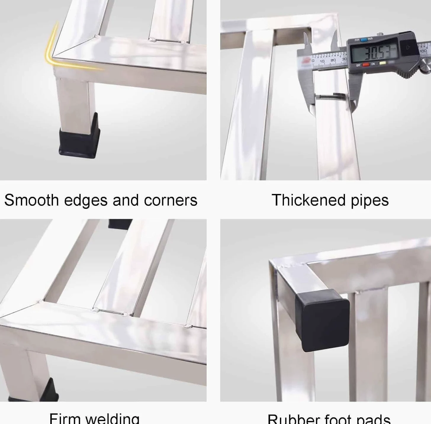 Soporte elevador de electrodomésticos de acero inoxidable resistente para refrigeradores y arandelas | Soportes de suelo, base de almacenamiento, diseño de paleta dividida para una fácil limpieza y flujo de aire, lavadora/nevera