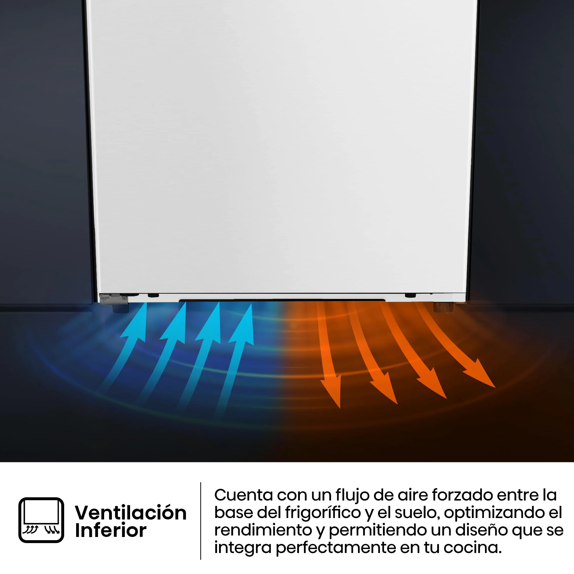 Hisense FT3K310SEWE1 - Congelador Una Puerta Total No Frost Kitchen Fit, 312L, 186cm, Ventilación Inferior, Congelamiento Rápido, Tirador de Apertura Fácil, Apertura de Puerta 90º, WiFi, Blanco