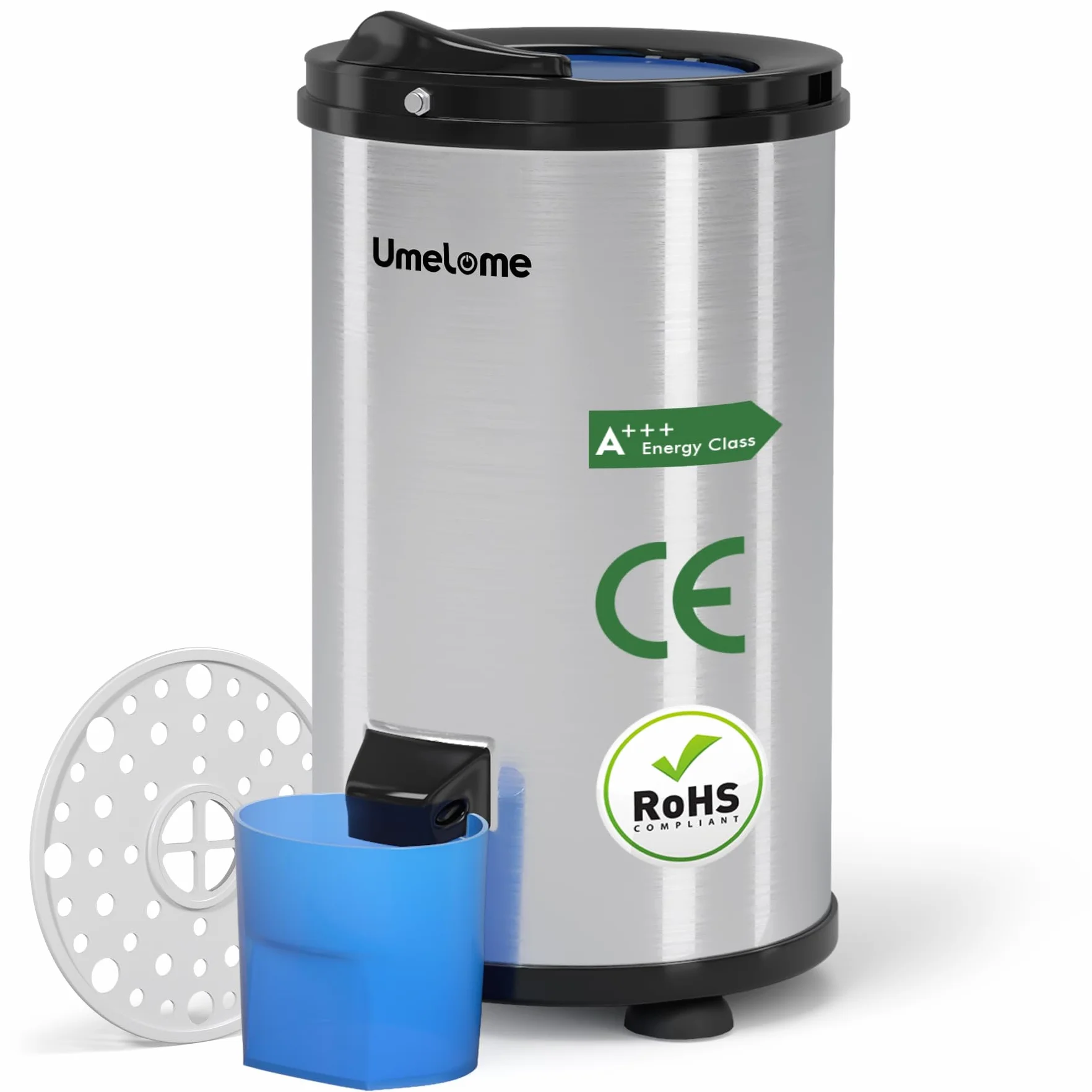 Centrifugadoras de ropa Umelome capacidad 6 kg Secadora rotativa 2800 tr/min Secadora Spin energética y de ahorro de energía Clase de eficiencia energética A+++, Plateado
