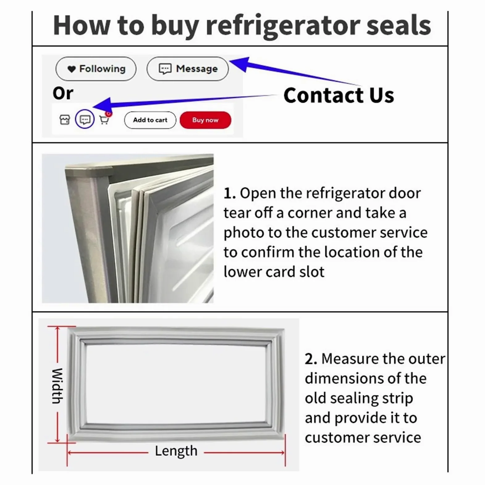 Kit de sellado for puerta de refrigerador resistente al frío, personalizado, de 1 a 11m, junta de goma impermeable for todos los modelos de congeladores(3m)