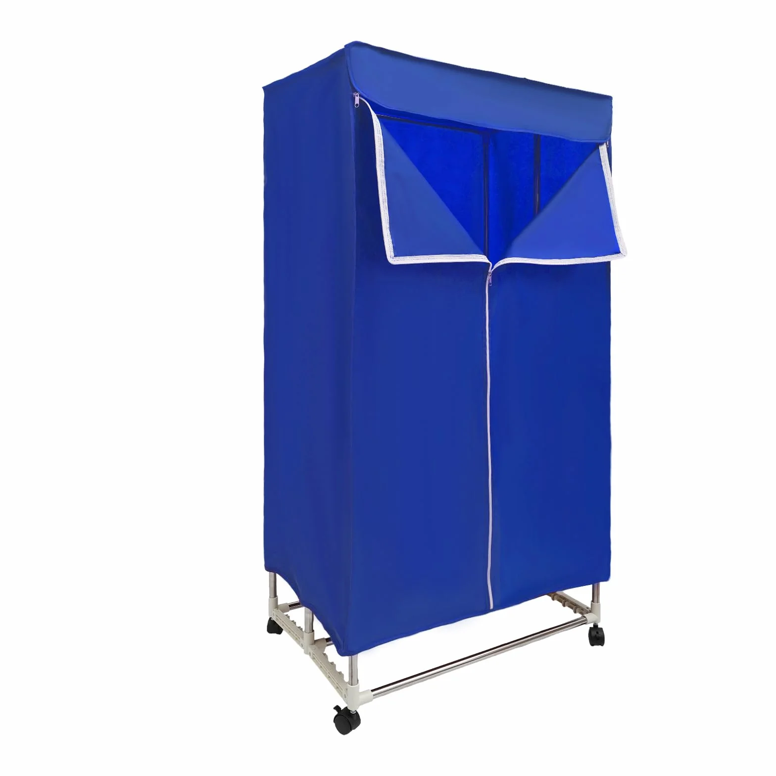 Secadora de ropa portátil 1500W plegable secador eléctrico con control remoto y ruedas, capacidad de 30kg secador de ropa de acero inoxidable 70*50*150cm secador de ventilación para apartamentos y