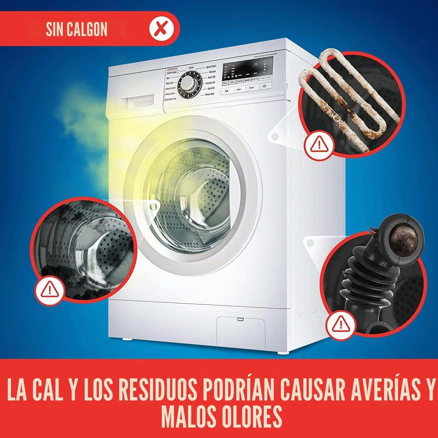 Calgon Power Gel 4 en 1, 8 paquetes de 750 ml de antical para lavadoras, aditivo para protección contra la cal, la corrosión, la suciedad y los malos olores. Total de 6 litros