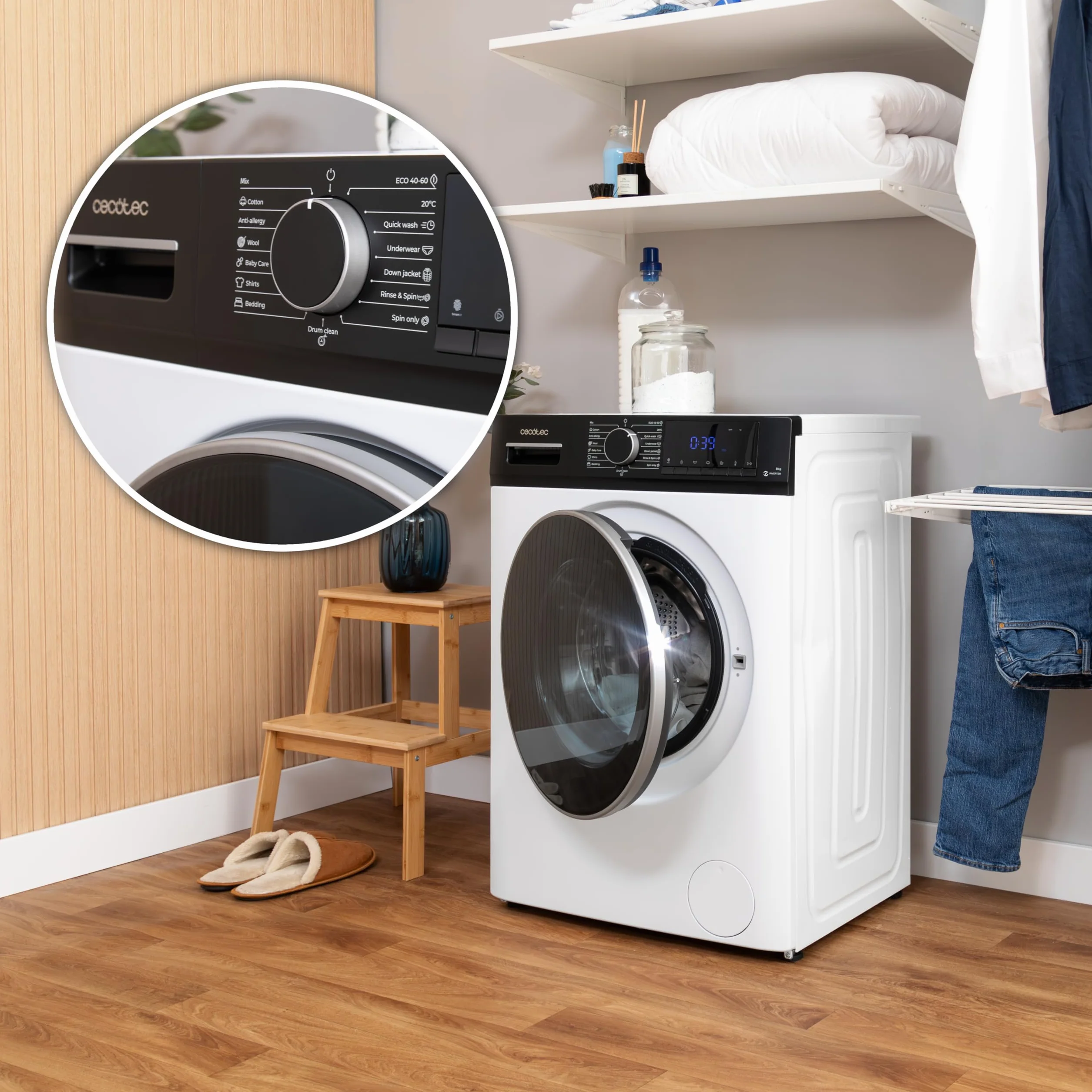 Cecotec Bolero Dresscode 7610 Lavadora Carga Frontal 7 kg 1400 rpm Clase A Motor Inverter Plus