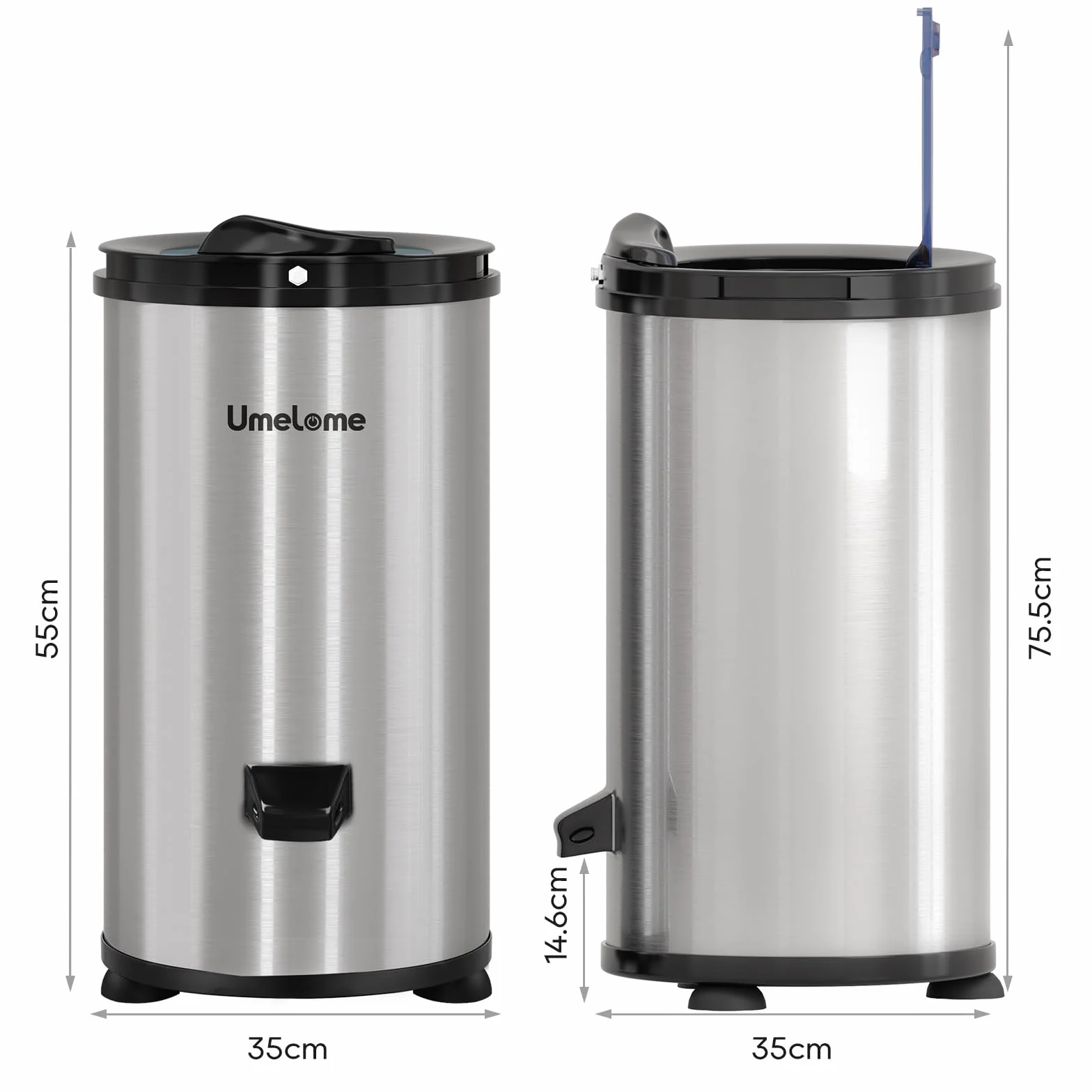 Centrifugadoras de ropa Umelome capacidad 4 kg Secadora rotativa 2800 tr/min Secadora rotativa energética y de ahorro de energía Clase de eficiencia energética A+++, Plateado