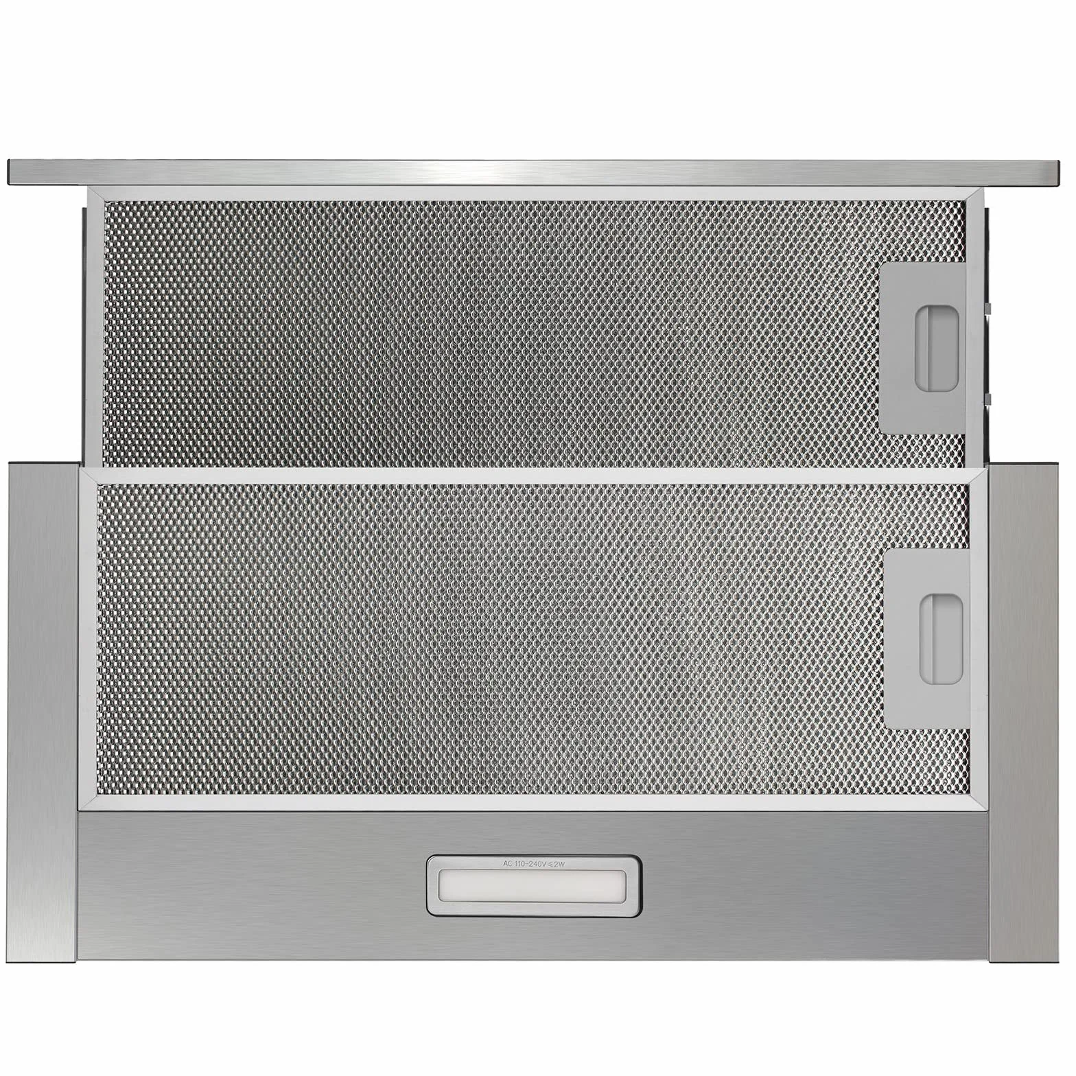 Jago® Campana Extractora Telescópica - Extractor de Recirculación y Conductos, 2 Velocidades, aprox. 300 m³/h, 59,5 cm, 2 Filtros de Carbón Activo, Acero Inoxidable - Placa de Cocción de Extracción