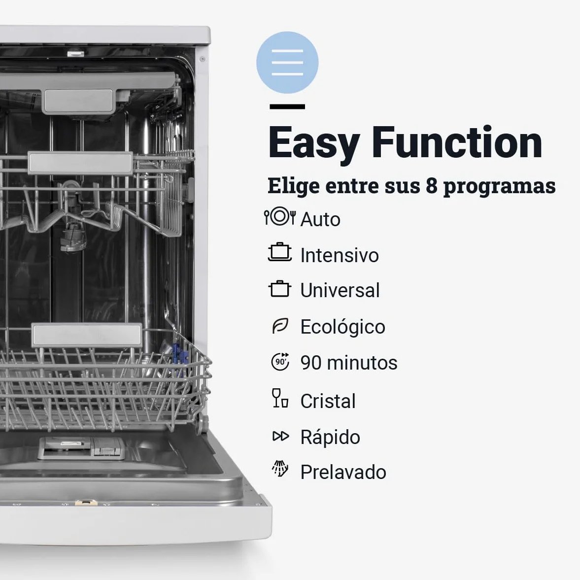 UNIVERSALBLUE Lavavajillas Blanco Digital 45 cm | Lavaplatos Programable Libre Instalación con 8 Programas | Máquina de Lavado con Inicio Diferido | Silencioso | ENVIO + SUBIDA A PLANTA GRATIS