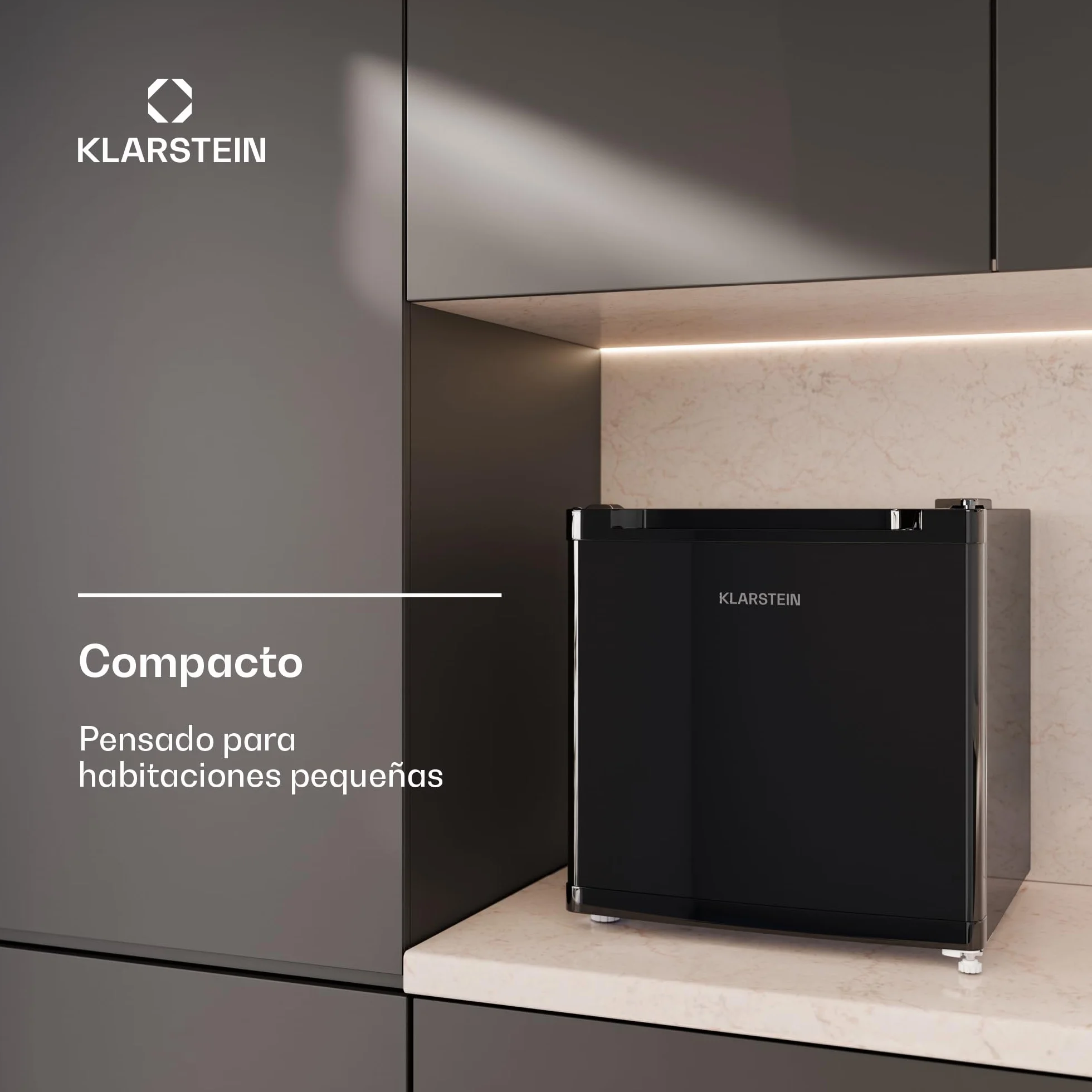 KLARSTEIN Irene Mini Nevera, 31L Nevera/Congelador Compacto Con Temperatura Ajustable -24°C A 10°C, Eficiente Energéticamente, Silencioso 38 Db Para Dormitorios & Espacios Pequeños