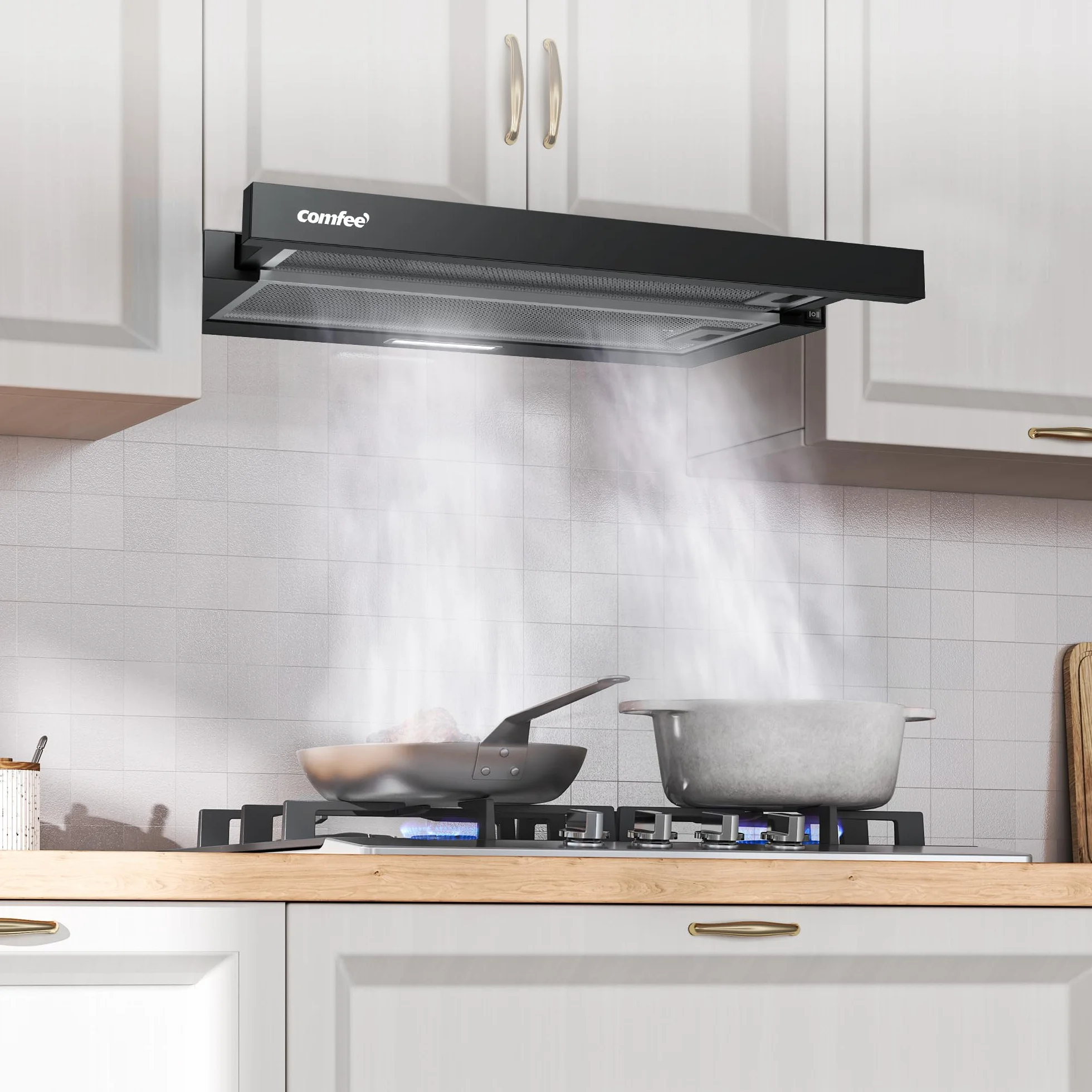 COMFEE Campana Extractora CHL03M21B 60 cm 400 m³/h Empotrable Negro