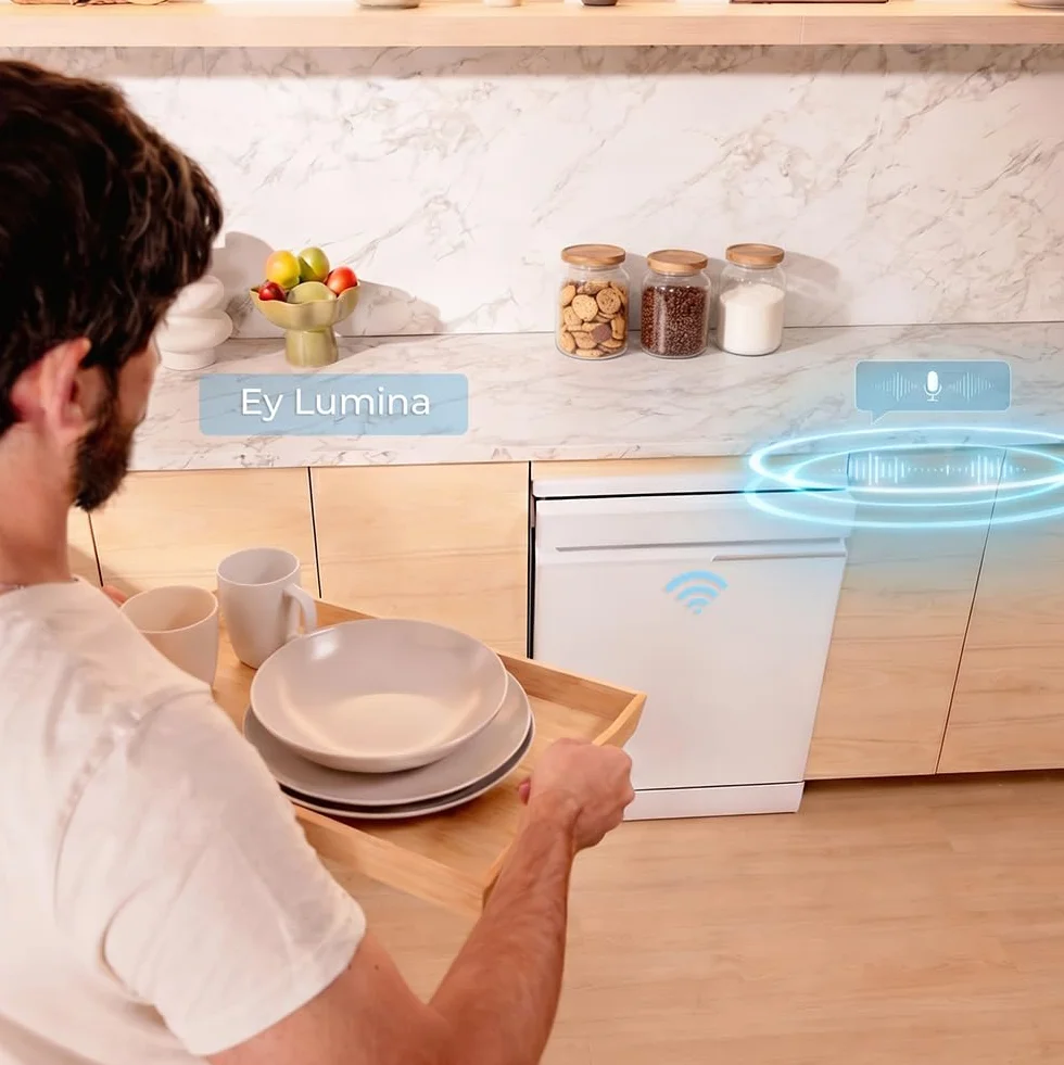 Cecotec Lavavajillas Libre Instalación 60cm 16 Servicios con WiFi Bolero Aguazero 7000 Matt White Glass Connected. Motor Inverter Plus Duo, 16 Programas, Bandeja Cubiertos, Control Voz, Cristal Mate