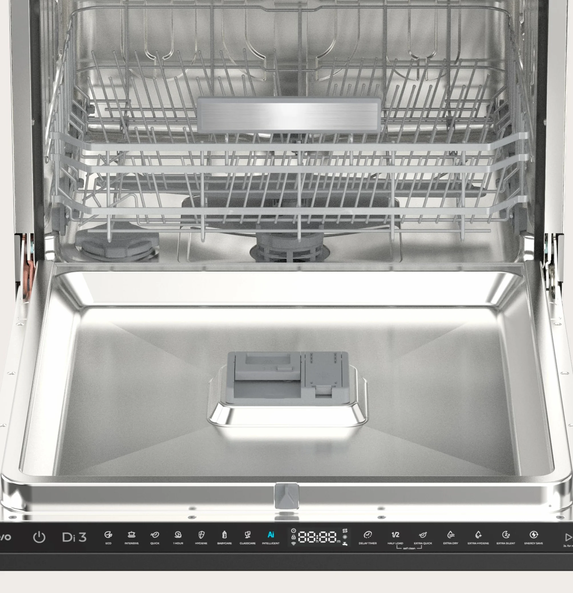 Lavavajillas Integrable 60 cm - 14 Cubiertos, 49 dB, Apertura Automática, Media Carga, 6 Programas, Lavavajillas Integrable 60 cm Panelable para Cocina Moderna (Clase Energética C)