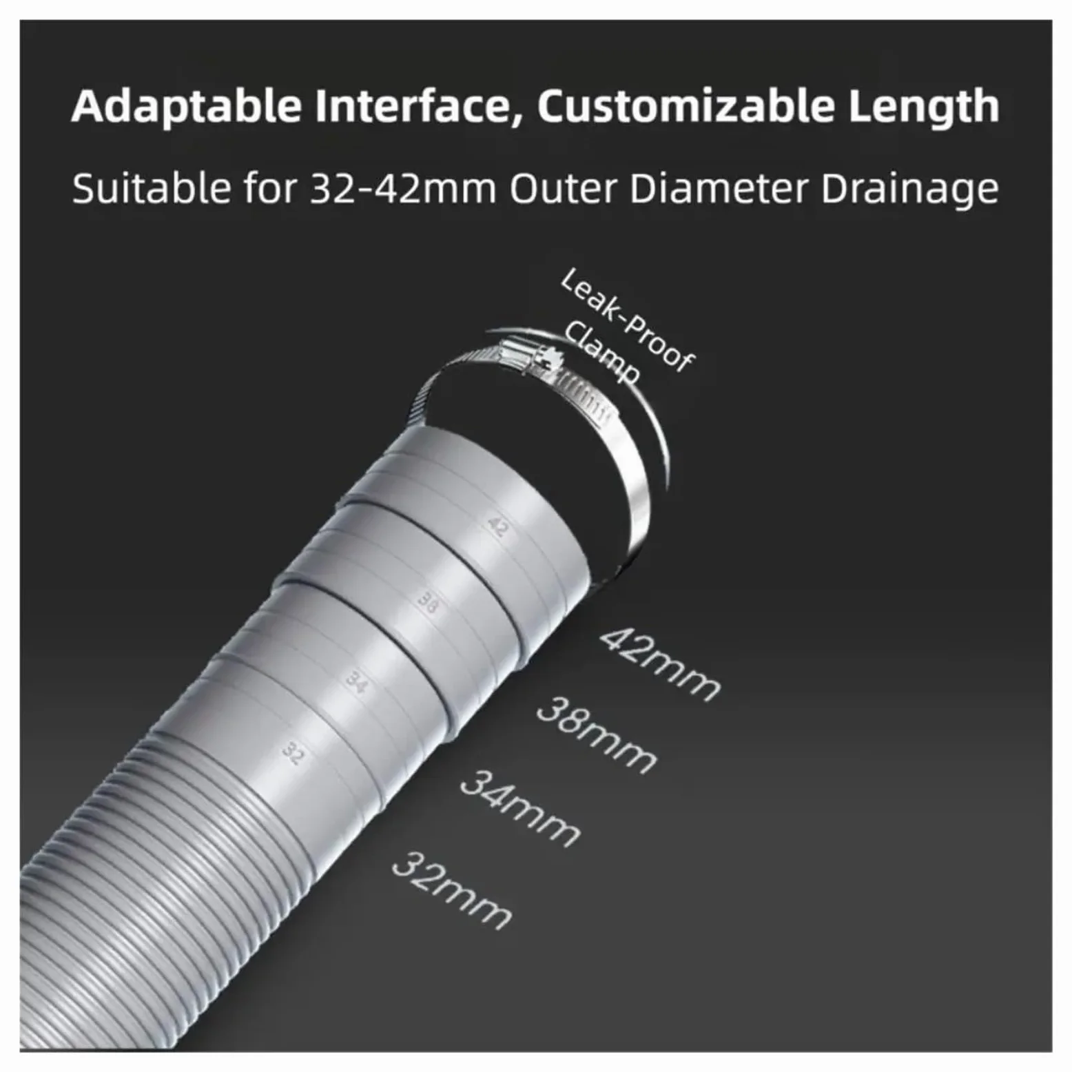 Manguera de drenaje for lavadora, tubo corrugado, Flexible, for lavavajillas, 1m, 3,0m, 5m, descarga(5m)
