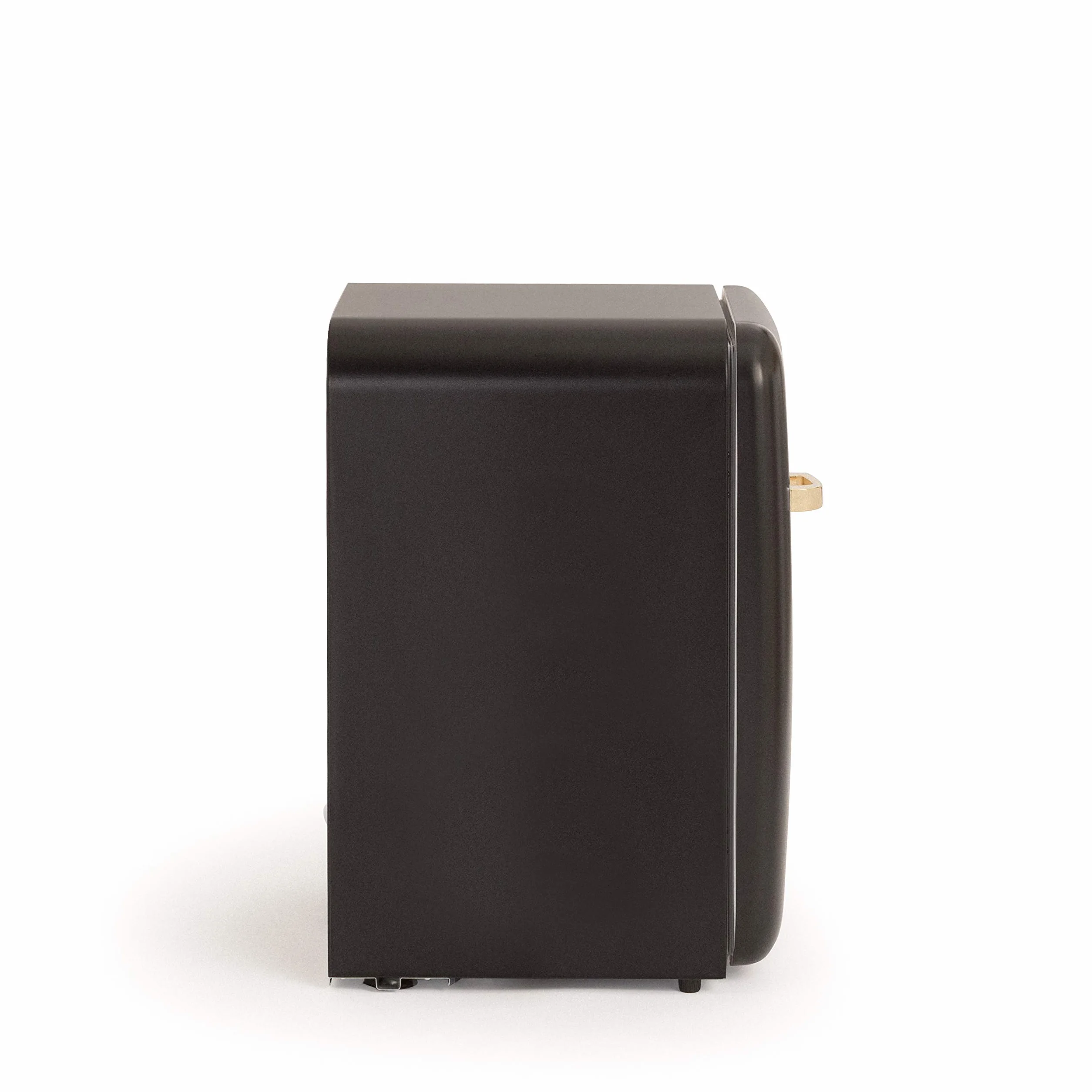 CREATE / RETRO FRIDGE 83.5 GOLD/Frigorífico negro maneta oro / 98W. bajo consumo. 2 estantes. regulador temperatura. botellero. 56x54x84cm