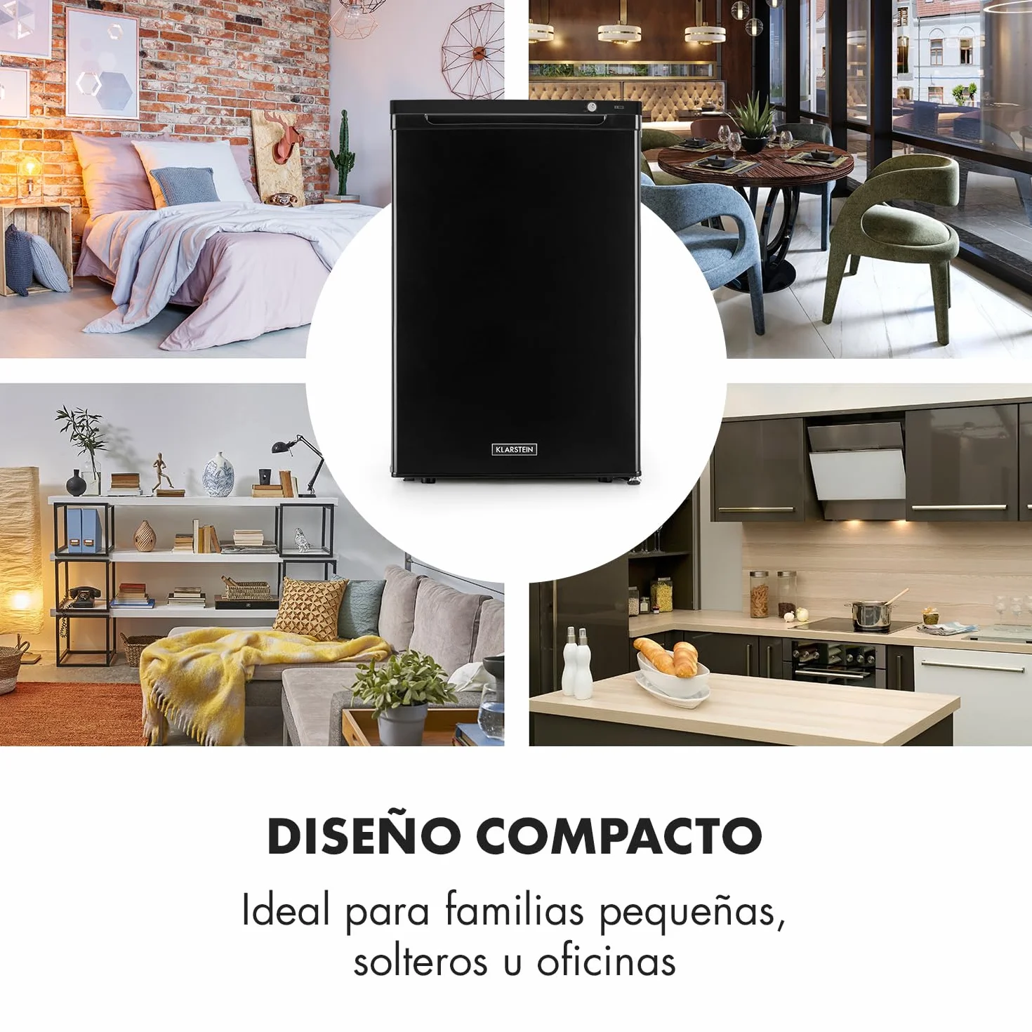 Klarstein Congelador Pequeño Vertical Portatil, Mini Congelador Silencioso Casa y Oficina, Congeladores Capacidad 80 l. con Estante, Eficiencia Energética, Estante, Departamento Hielos y Rascador