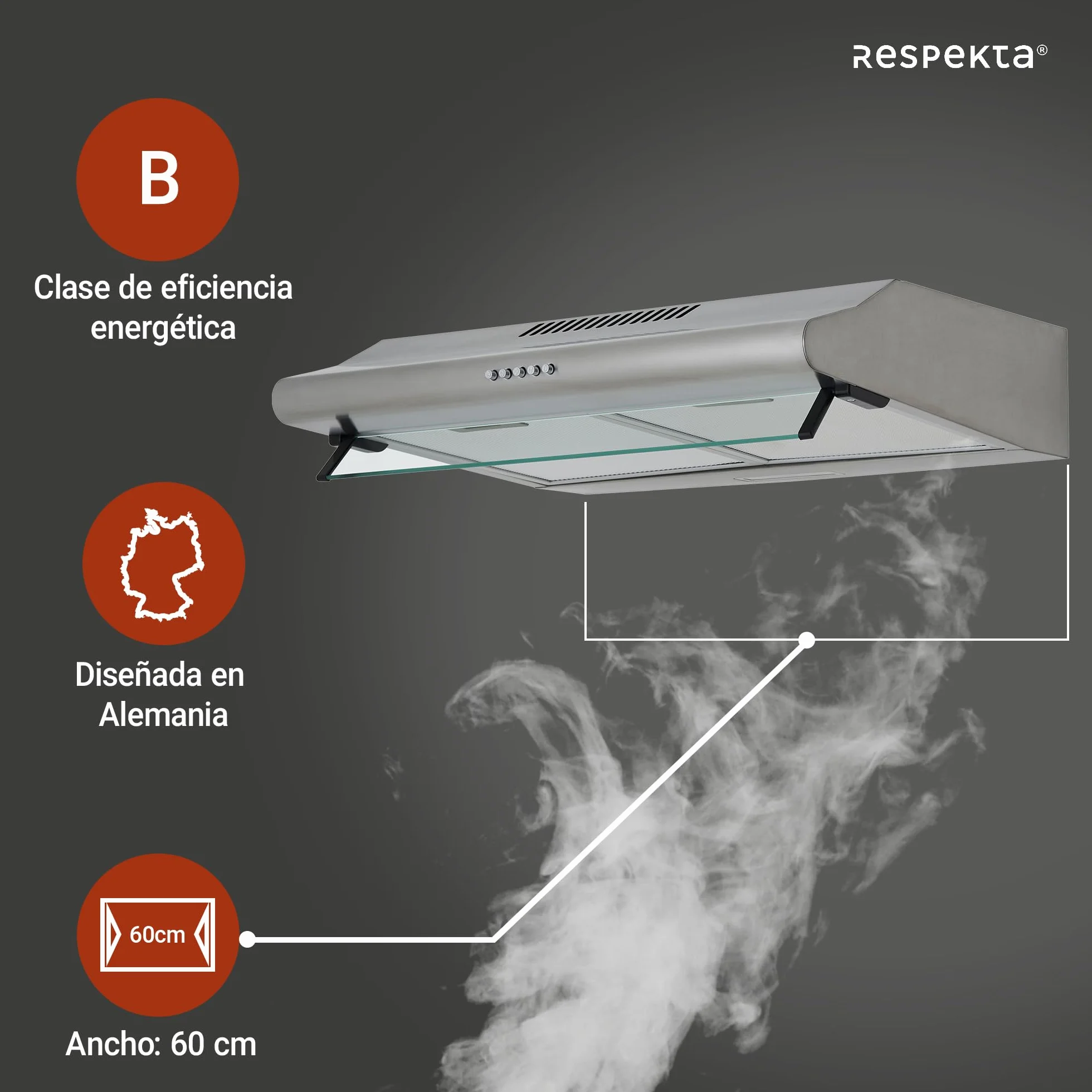 respekta Campana de acero inoxidable 60 cm CH1259IXCN