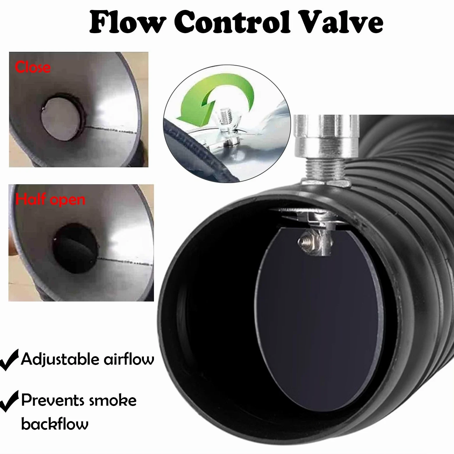 Brazo articulado para extracción de Humos con Campana de Acero Inoxidable - Manguera Flexible para extracción de Gases, Humo y vapores (1,5 m/4,9 pies, 45 mm/1,8 Pulgadas) - Duradero, Ajusta