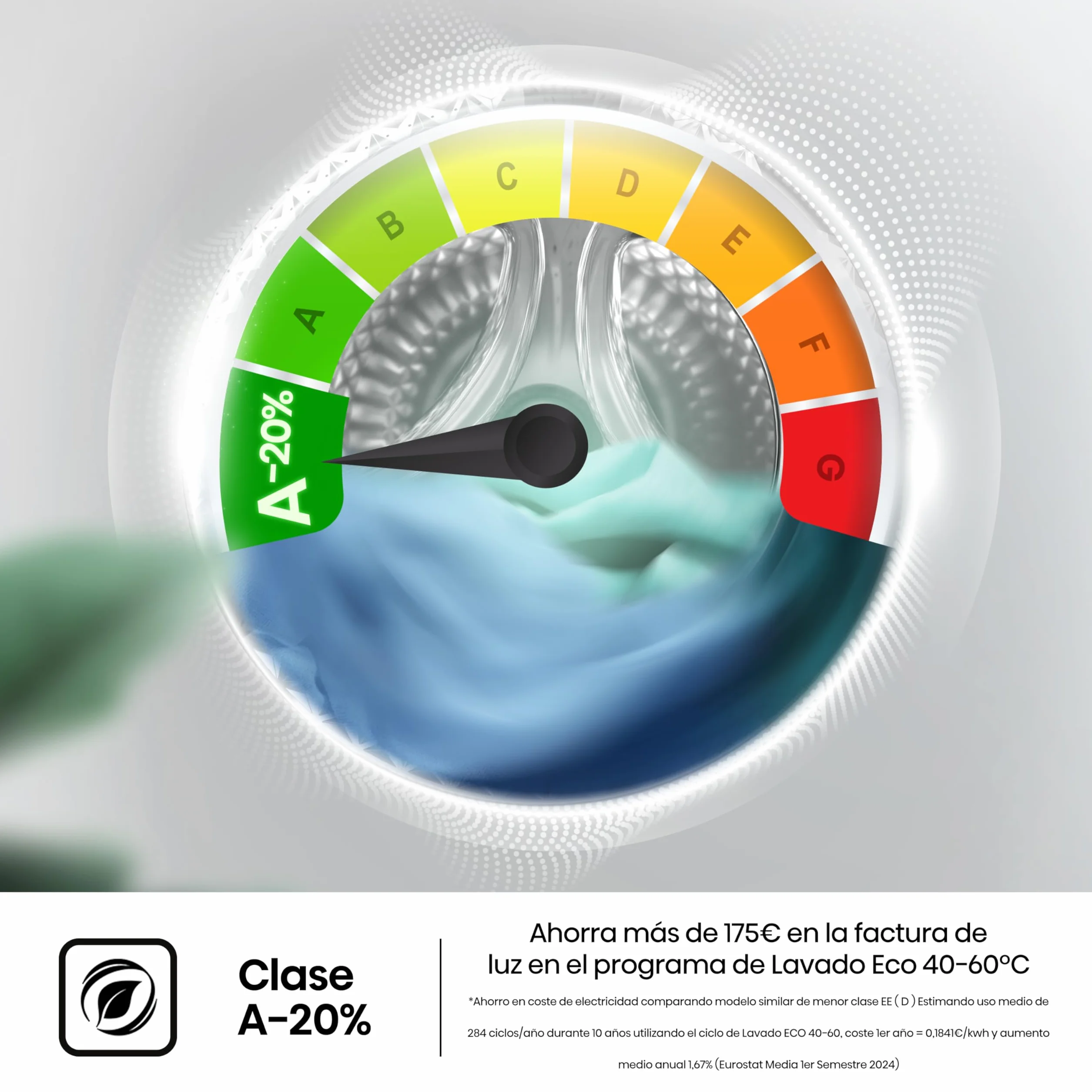 Hisense Lavadora 8 Kg 1400 rpm Clase A 85x60 cm Blanco Vapor 99,9% Inverter