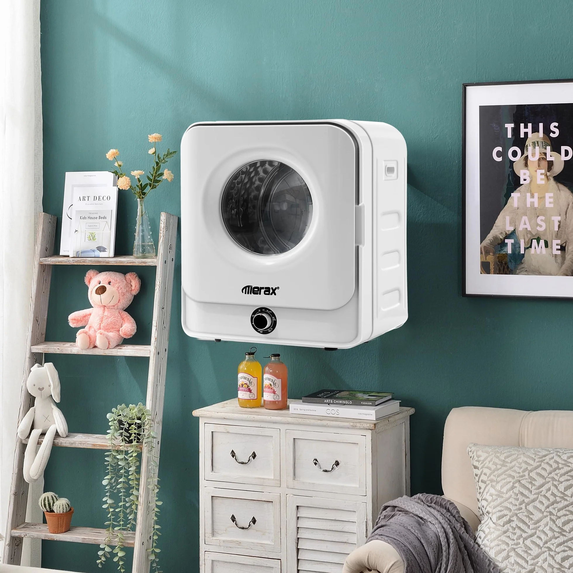 Merax Secadora de Aire 3 kg 830 W 5 Programas Montaje en Pared Blanco