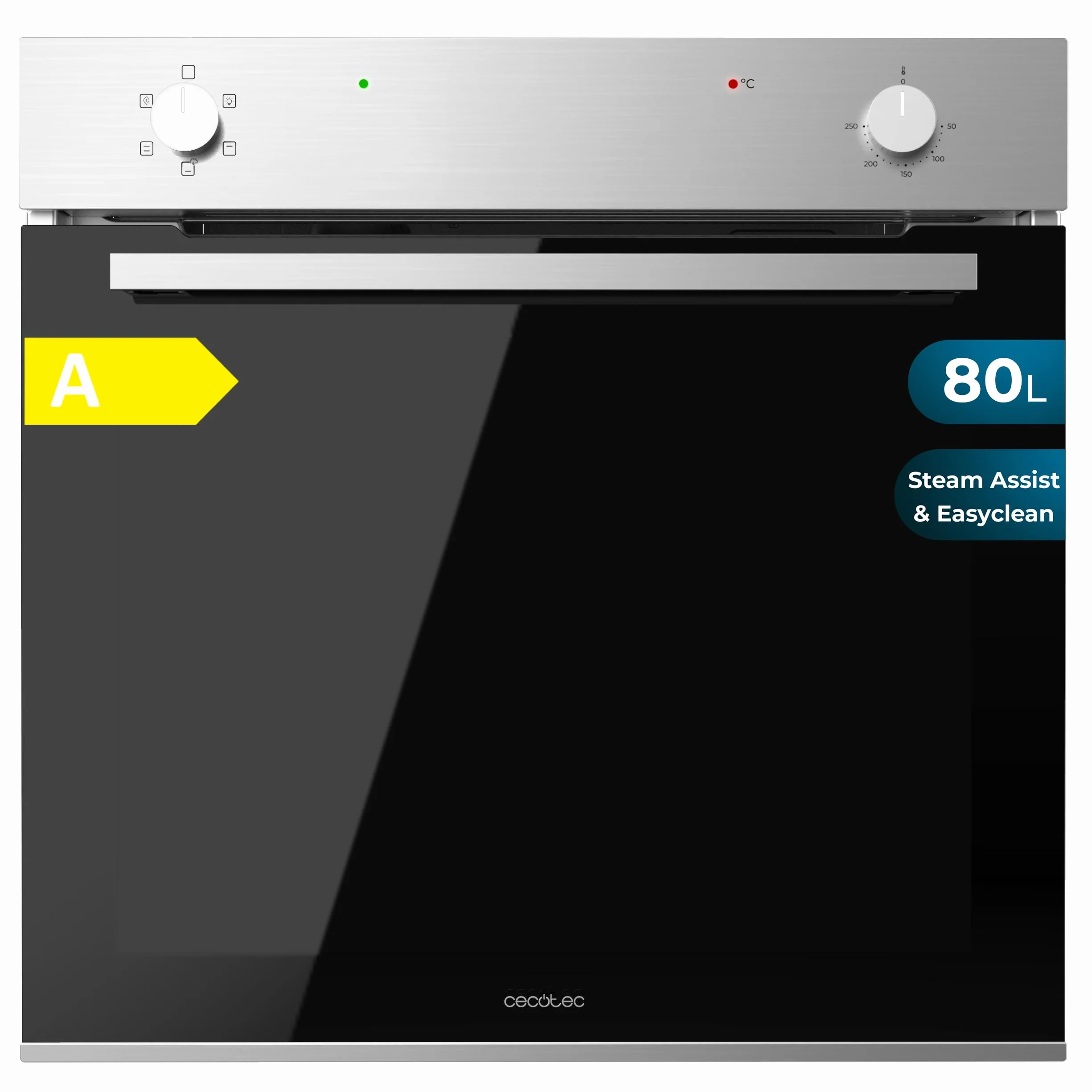 Cecotec Horno Integrable Convencional 80L Bolero Hexa C126400 2800W 5 Funciones Steam EasyClean Puerta Fría