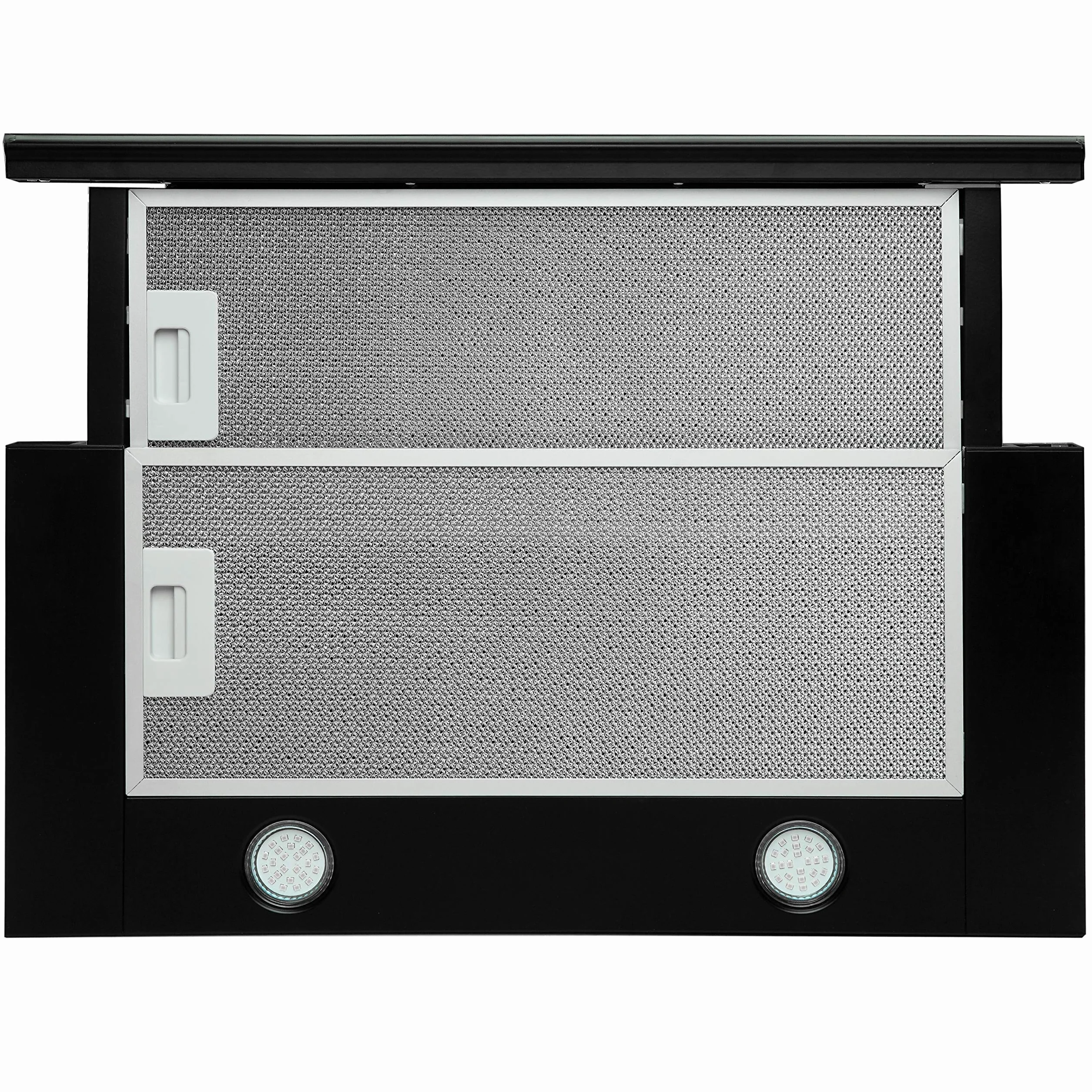 Gurari GCH 117 BL • Campana Extractora Empotrable • 60cm • 1000 m³/h • Iluminación LED • Vidrio Negro • Evacuación y Circulación