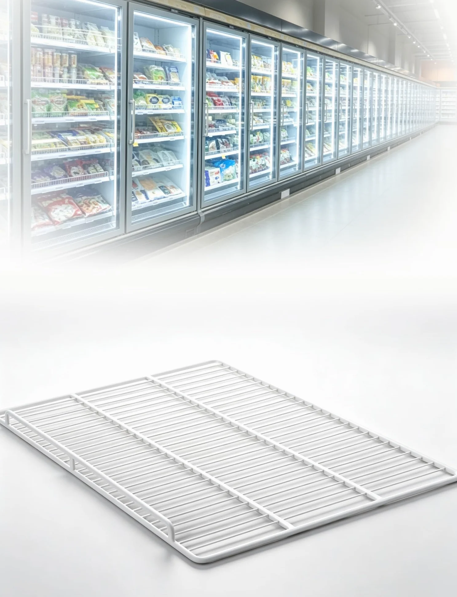 Estante Rejilla Frigorífico Acero, Organizador Congelador Apilable | Diseño Abierto Con Rejilla Y Borde Elevado for Organizar Alimentos Y Bebidas En Frío(57x53cm/22.4x20.9in)