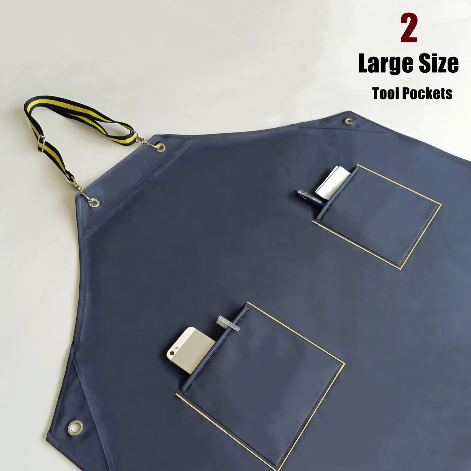 Delantal de goma impermeable con bolsillos para lavavajillas, 119 cm, correa ajustable para el cuello, para hombre, resistente al agua