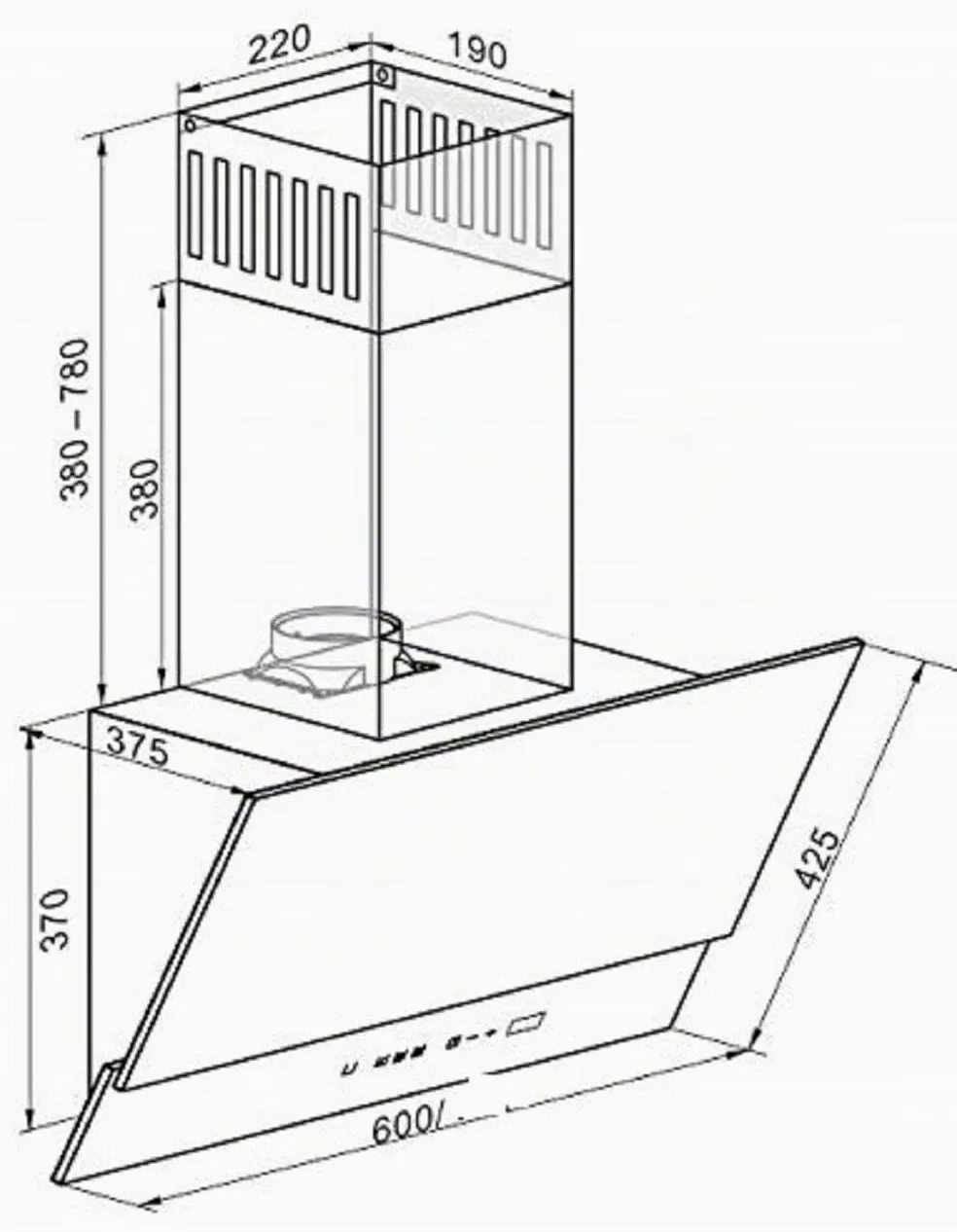 Kaiser Campana extractora 60 cm de acero inoxidable AT 6410, campana de pared, 1250 m³/h,
