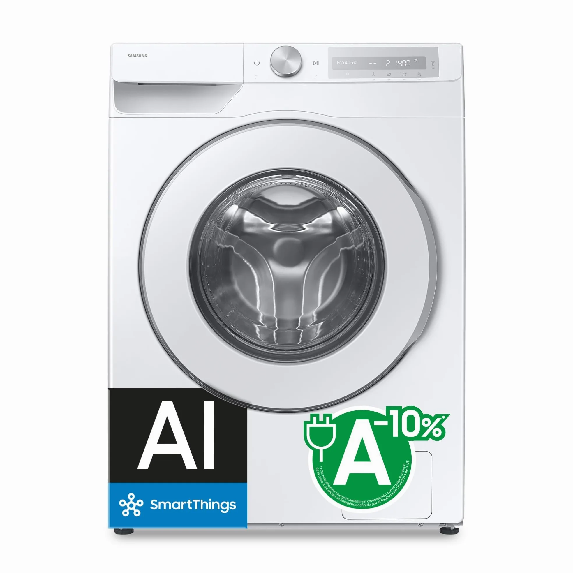 Samsung Lavadora Carga Frontal 9Kg Clase A-10% WW90DG6U85HHU3 | Autodosificación, Ahorra hasta un 70% de energía con inteligencia artificial, Tecnología AI EcoBubble, Programa Super Speed
