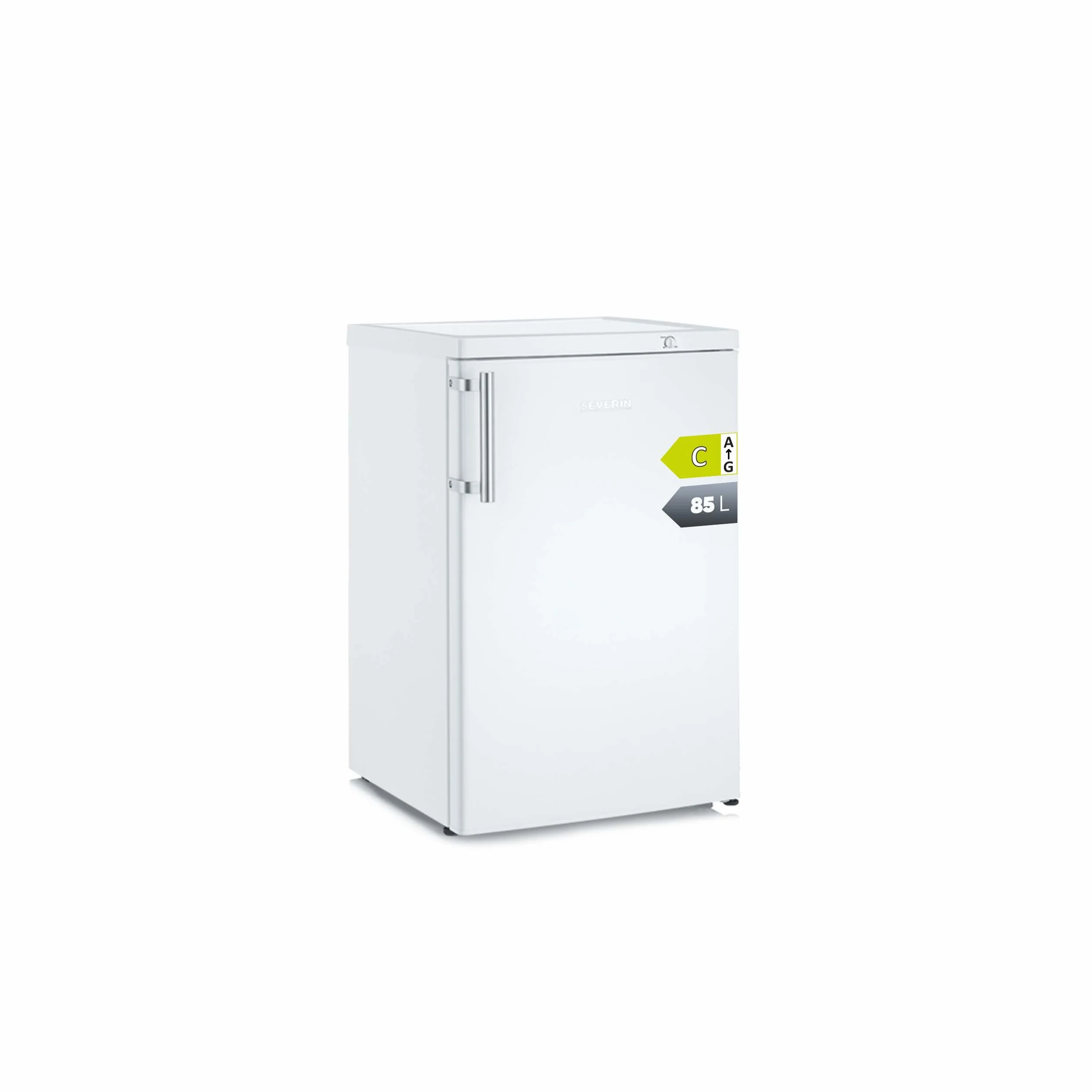 SEVERIN Congelador pequeño vertical, 85 l, mini congelador de 4*, 3 cajones, bisagra de puerta reversible, enfría de -14 a -30°C, silencioso, 38 dB, blanco, GS 8865 [CEE C]