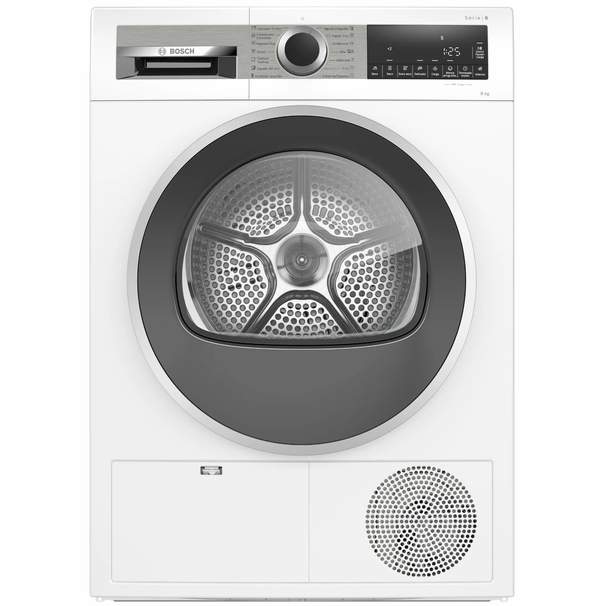 Bosch - Secadora de Condensación, 8 kg, 60 cm, Programa Rápido, Función Media Carga, Blanco, WPG23100ES