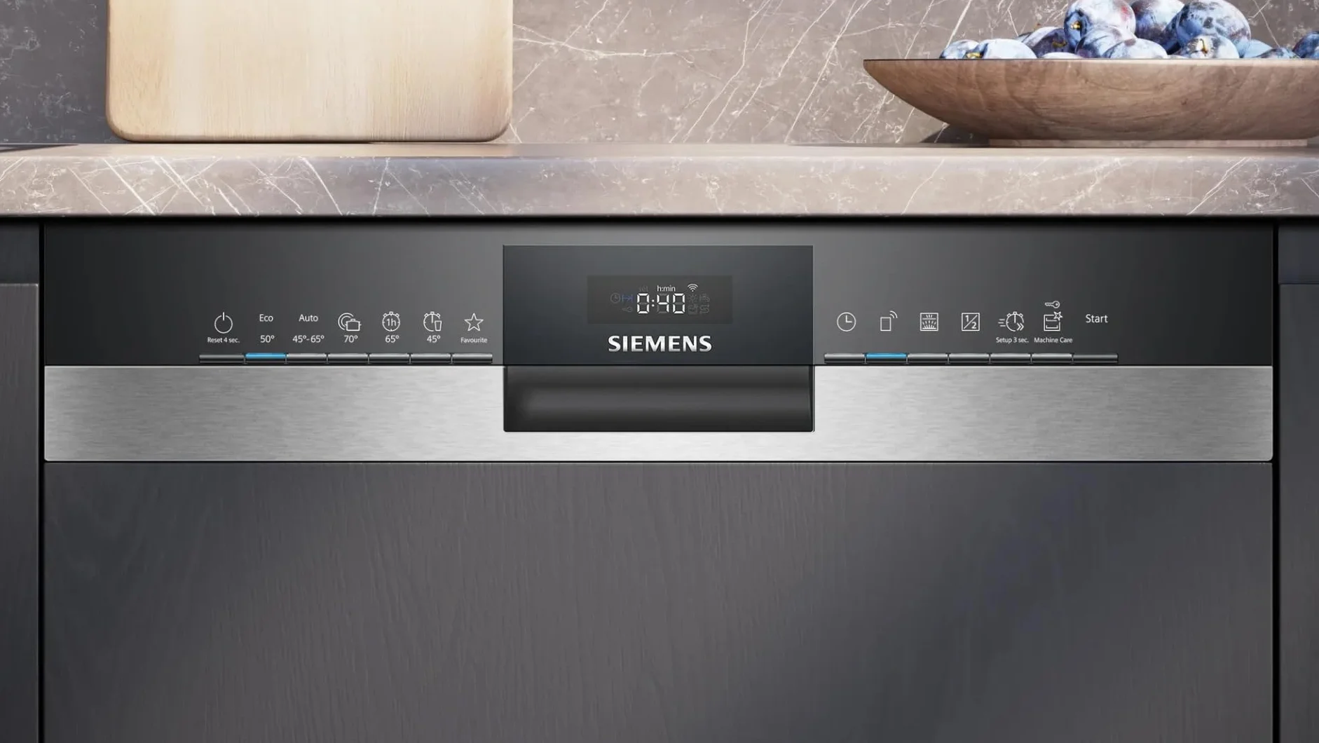Siemens SN53HS10TE iQ300 - Lavavajillas inteligente parcialmente integrado, 60 cm de ancho, cesta para cubiertos, acero inoxidable, silenciosa con iQdrive, aquaStop, cesta superior regulable en altura