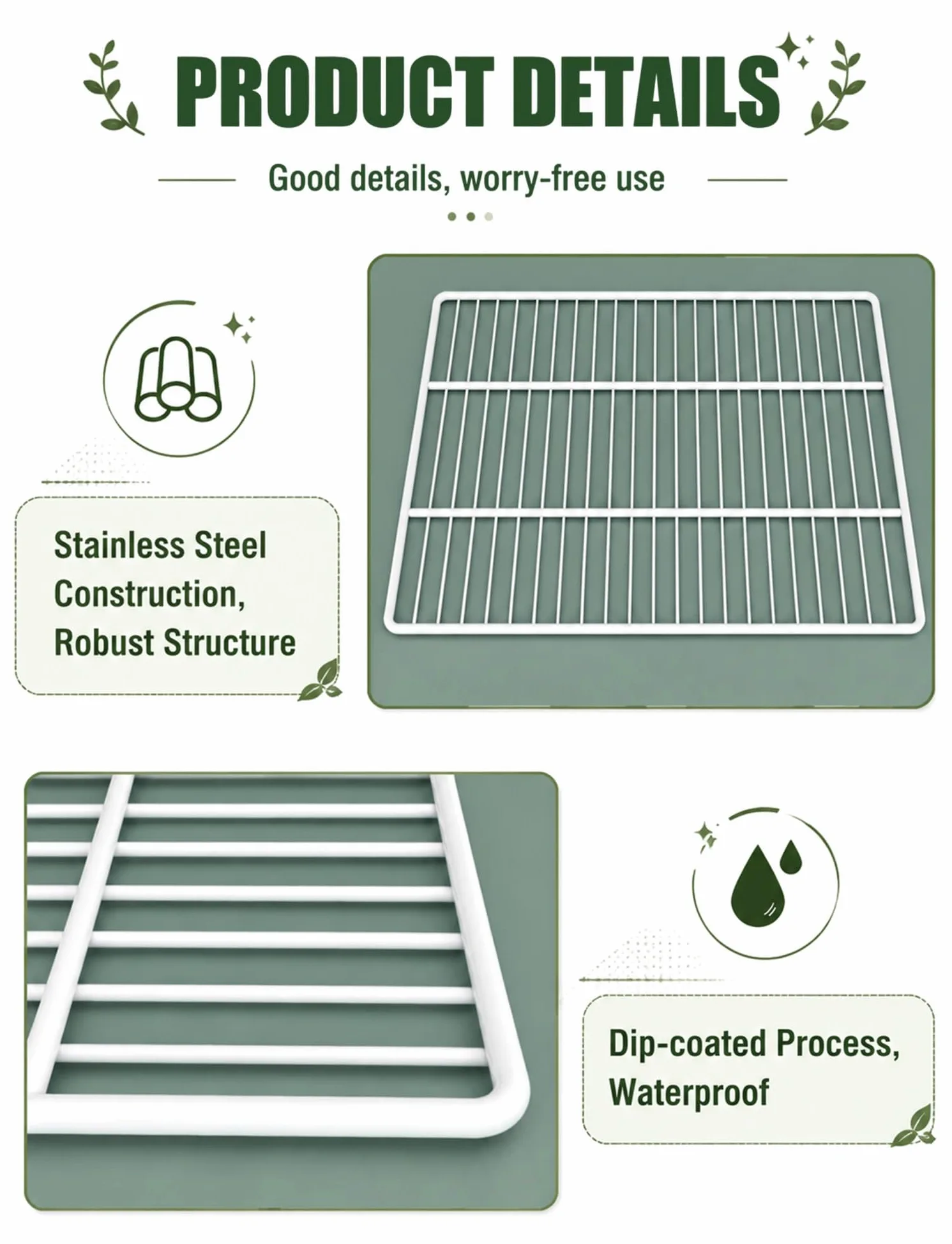 Estante de congelador inox, rejilla organizadora para frigorífico | Estante de rejilla para frigorífico y congelador, práctico organizador de almacenamiento(110cm x 41cm/43.31 x 16.14 in)