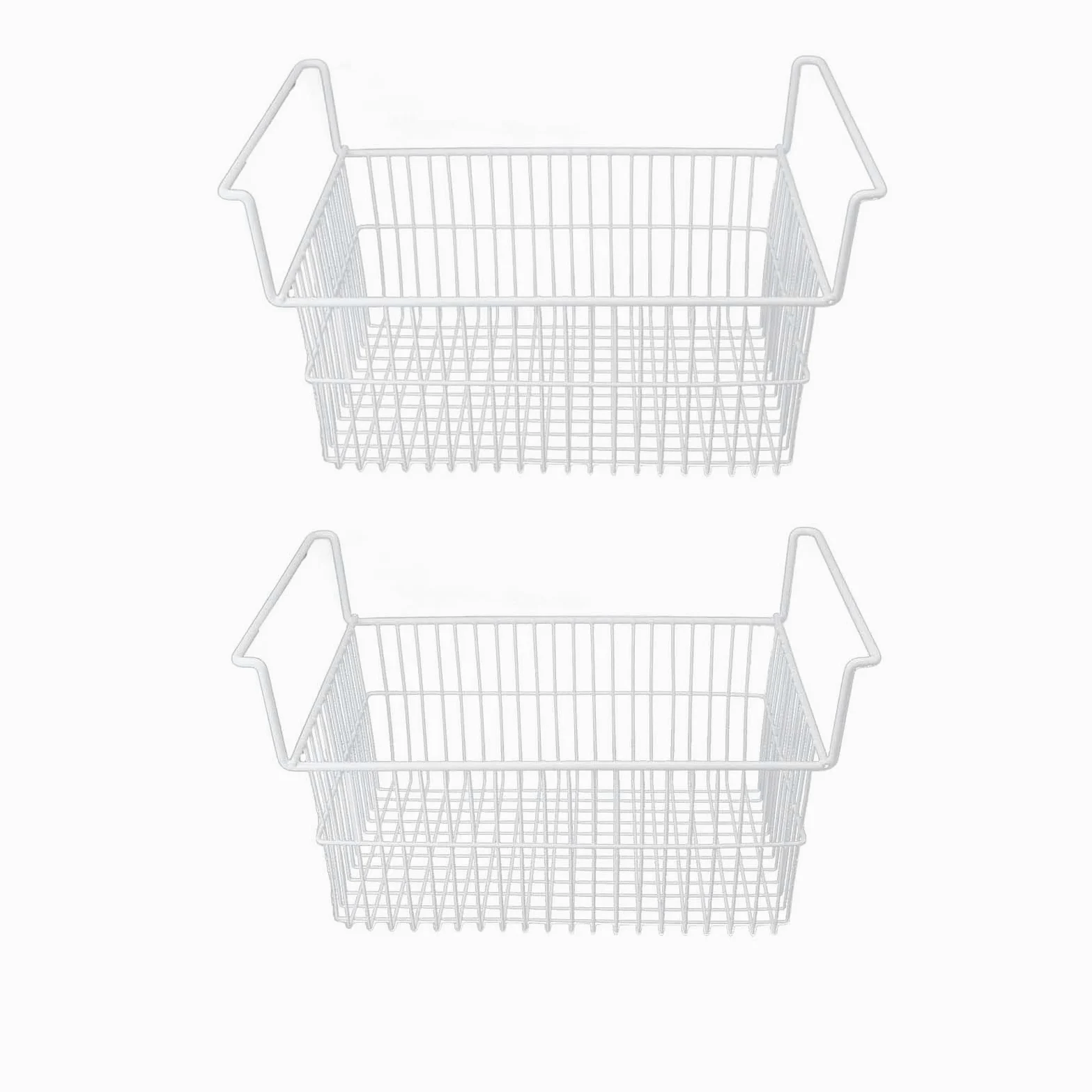 Cesta para Congelador Horizontal, Contenedor Organizador de Alambre para Refrigerador, Cestas de Almacenamiento de Alambre para Congelador (Largo 56,5 cm x ancho 25,2 cm x alto