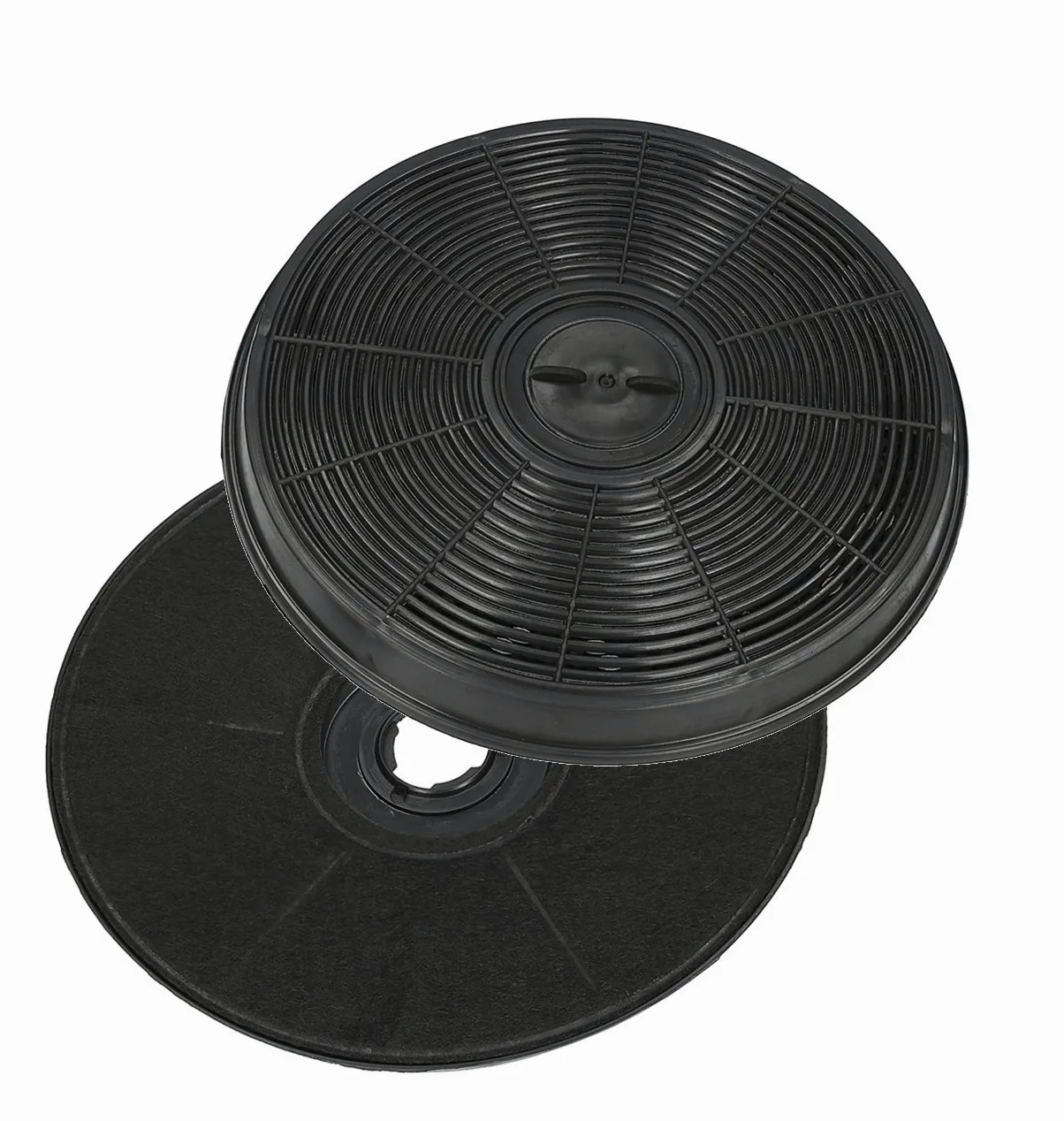 Filtro de carbón activo para campanas extractoras Bosch, redondo, aprox. 23 x 2 cm, con rosca central, DHU665C, DHU654D, etc. (4)