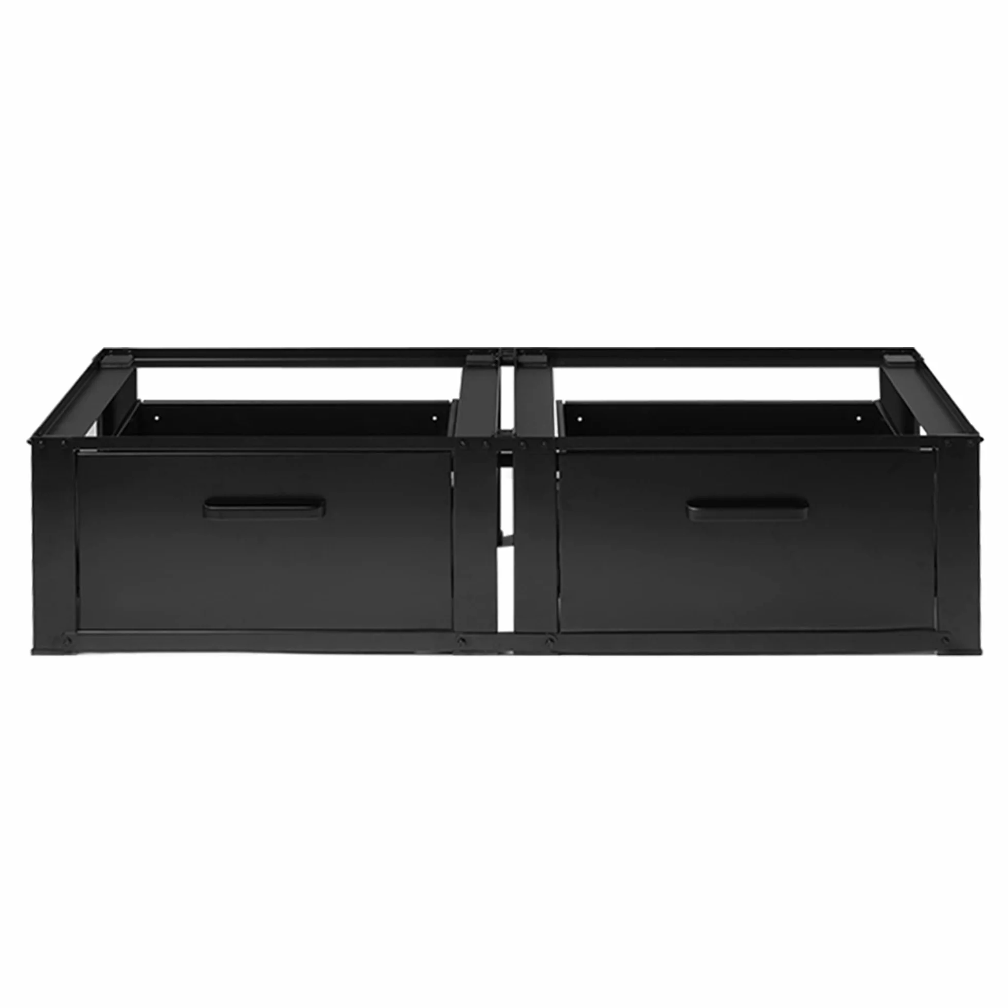 Vonia Lavadora Elevador con 2 Cajones - Base para Lavadora 127 x 54 x 31 cm hasta 200 kg - Pedestal para Lavadora Acero Aluminio Negro