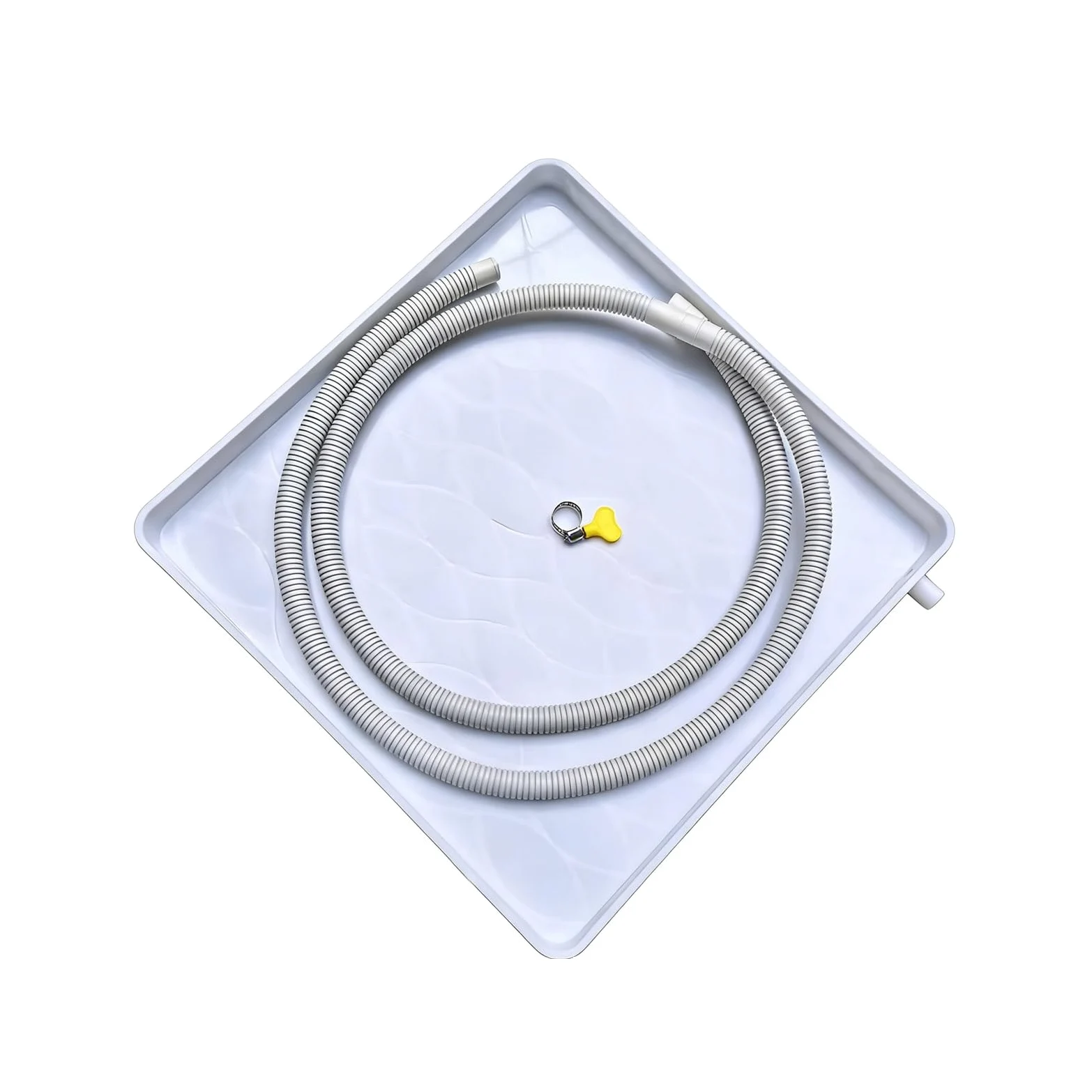Bandeja de Goteo 40x40 cm con Manguera de Drenaje, PVC Grado Alimenticio Antifugas para Aire Acondicionado Mini Split, HVAC, Lavadora(500cm/16.4ft)