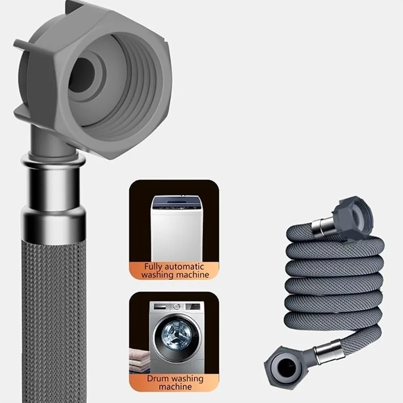 Manguera de drenaje para lavadora, manguera de entrada flexible para lavavajillas, extensión de manguera corrugada para lavadora, adaptador de manguera curvada (para 3 m)
