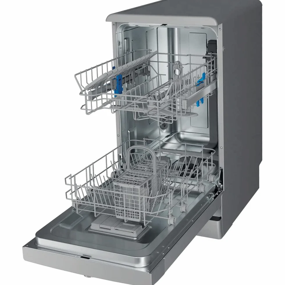Indesit DSFE 1B10 S lavavajilla Independiente 10 cubiertos A+ - Lavavajillas (Independiente, Plata, Estrecho (45 cm), Plata, Botones, Giratorio, 1,3 m)