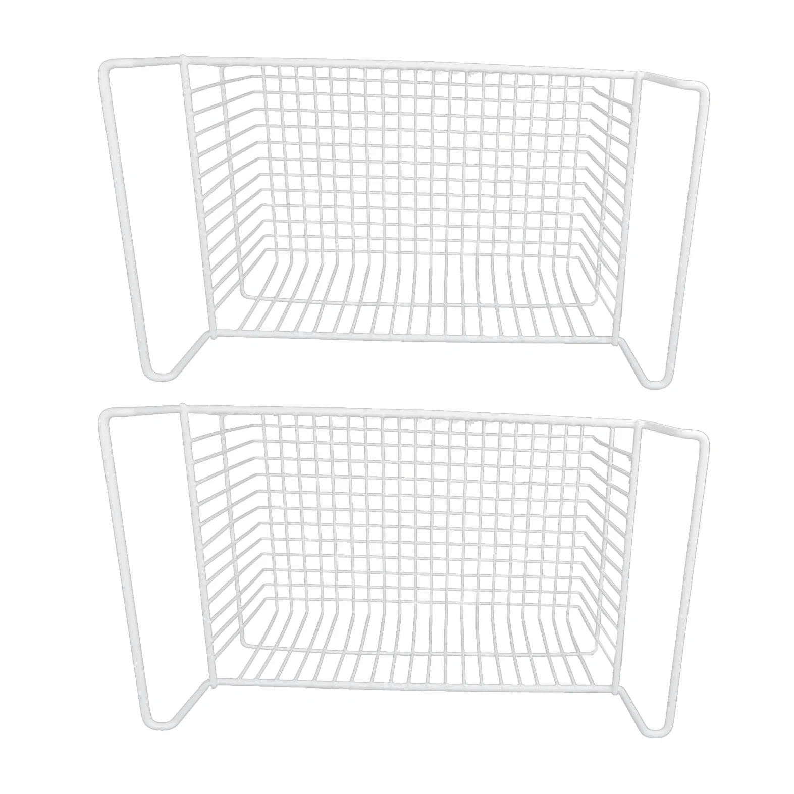 Cesta De Almacenamiento De Alambre para Congelador De Gran Capacidad con Asa para Gabinete De Baño, 2 uds. De Contenedores Organizadores De Alambre De Acero (#1)
