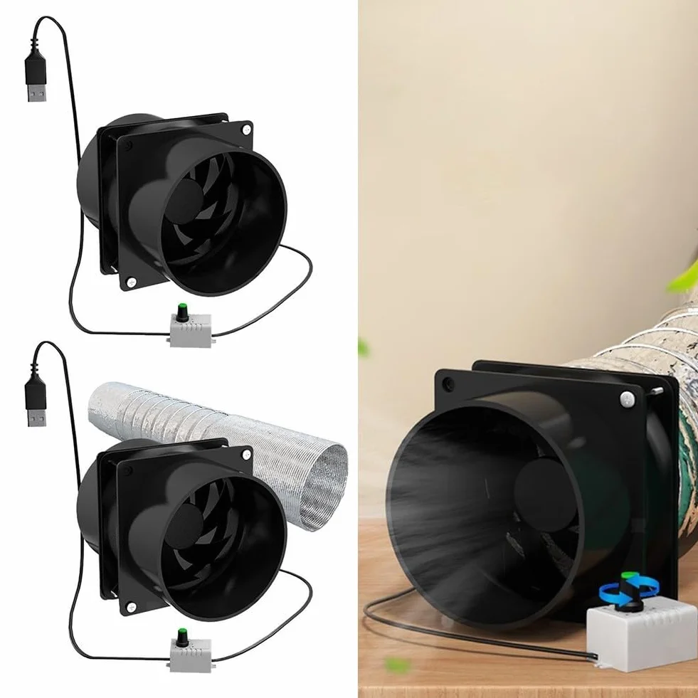 Ventilador de escape de conducto, ventilador de ventilación de aire de regulación de velocidad de cocina para el hogar, sin ruido, para ventilar y expulsar el humo (solo el ventilador)
