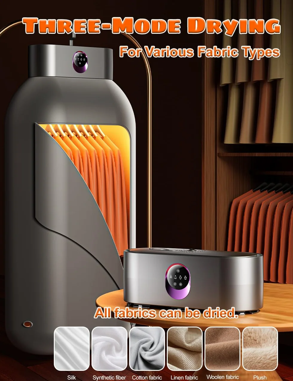 Secadora Eléctrica Compacta Con Temporizador Automático, Secadora De Ropa Portátil,Secadora Plegable y Portátil Para Pisos, Hogares y Viajes (Gris)
