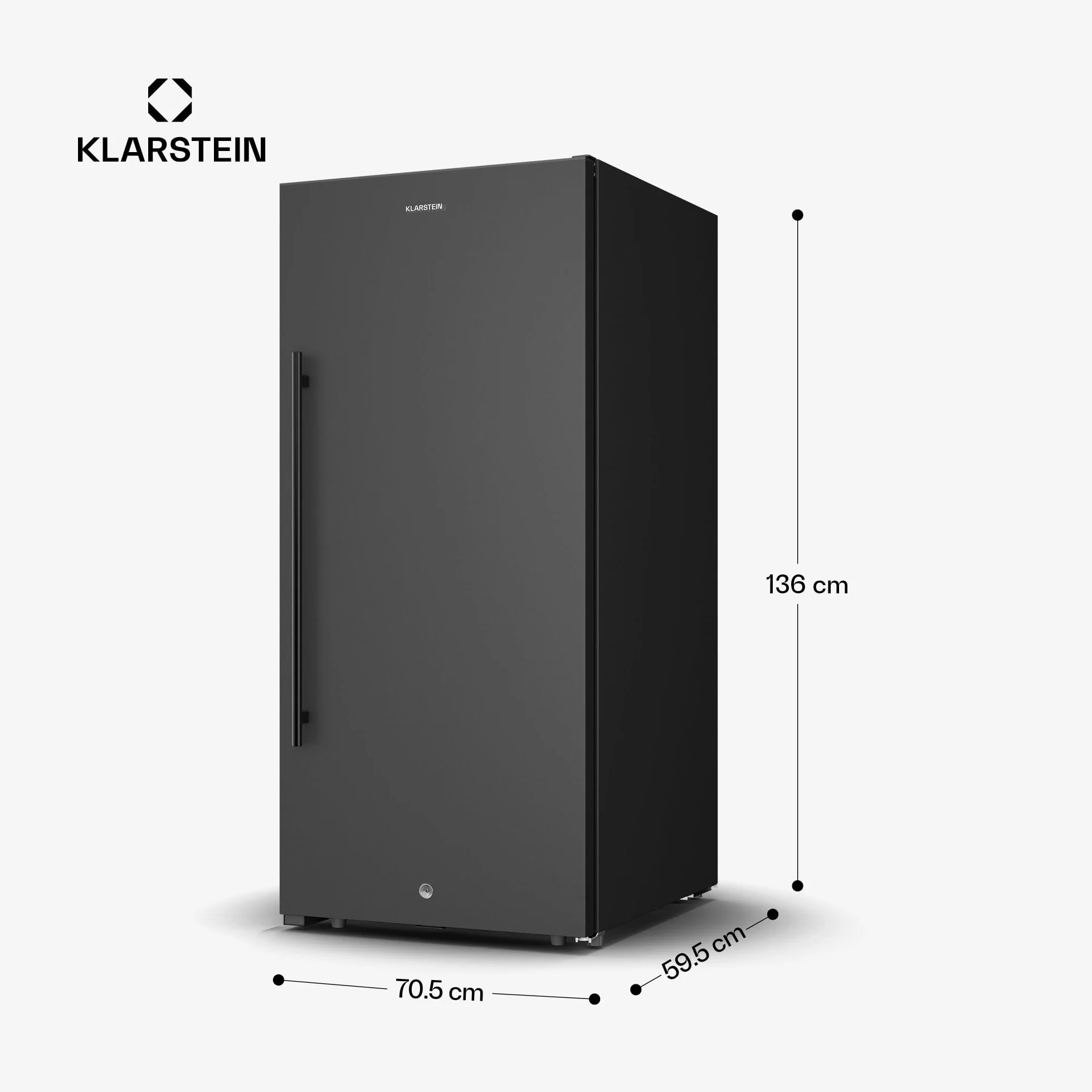 KLARSTEIN CellarMax Vinoteca Grande - 155 Botellas, 5-20°C, Control Táctil, Puerta Metálica, Cerradura, Alarma, Independiente, Nevera Para Vinos
