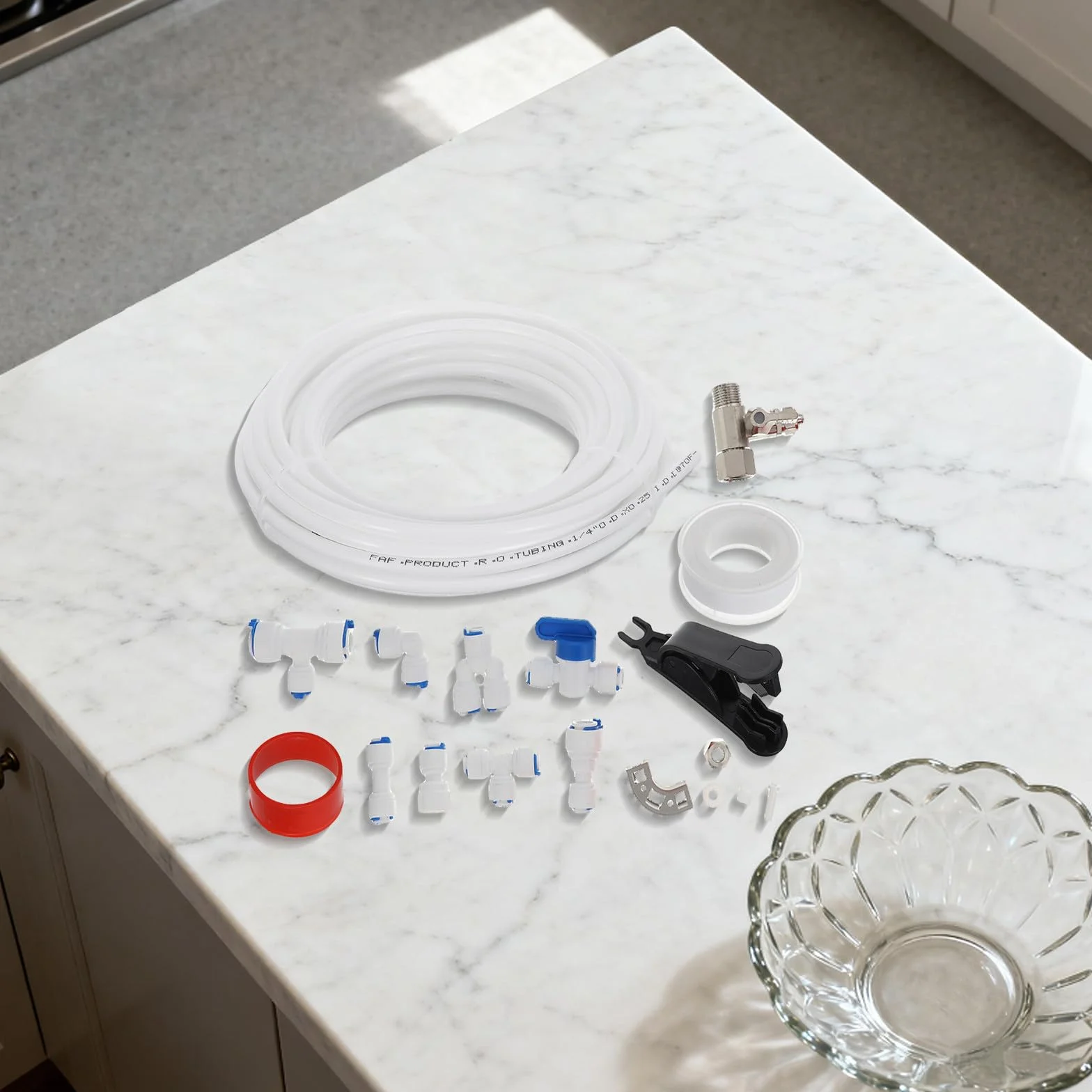 1 juego de mangueras de agua para máquina de hielo de refrigerador - Kit de mangueras de 10 metros (33 pies) para sistemas de agua por inversa con accesorios - Instalación de máquina de